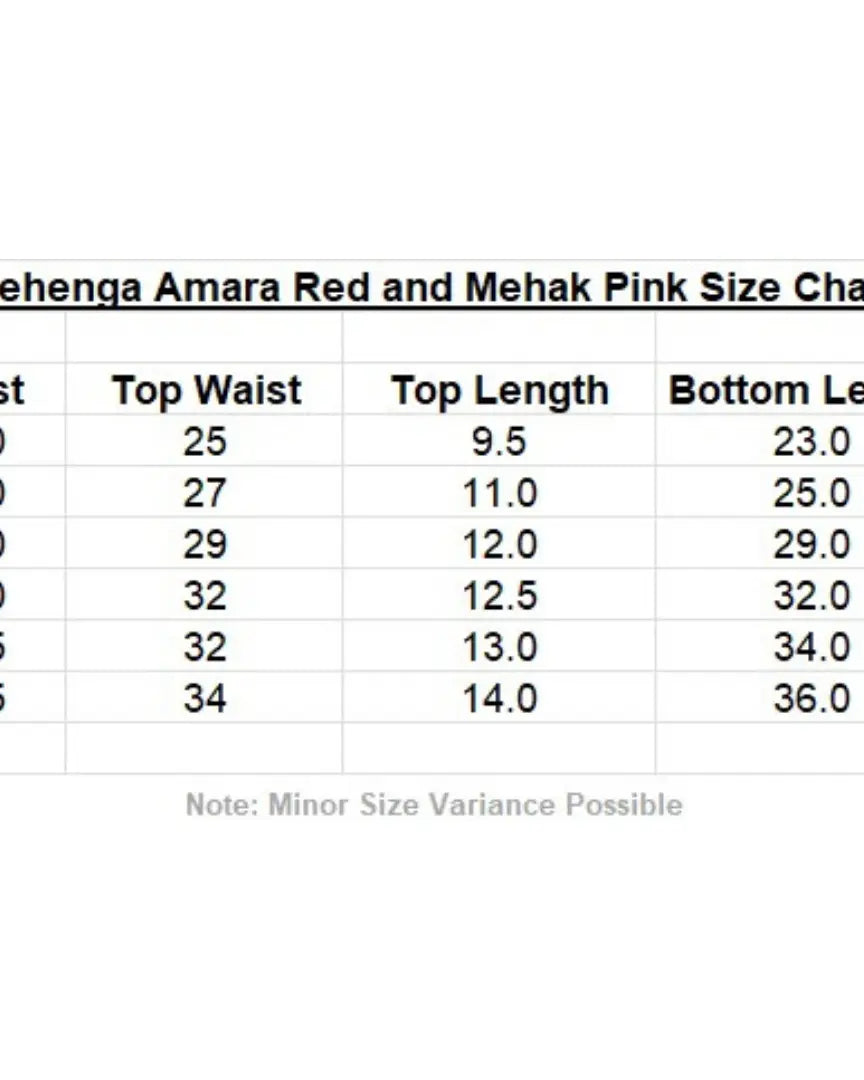 Amara Red Girls Halter Lehenga Choli with Chanderi Dupatta in Muslin Cotton Nimbu