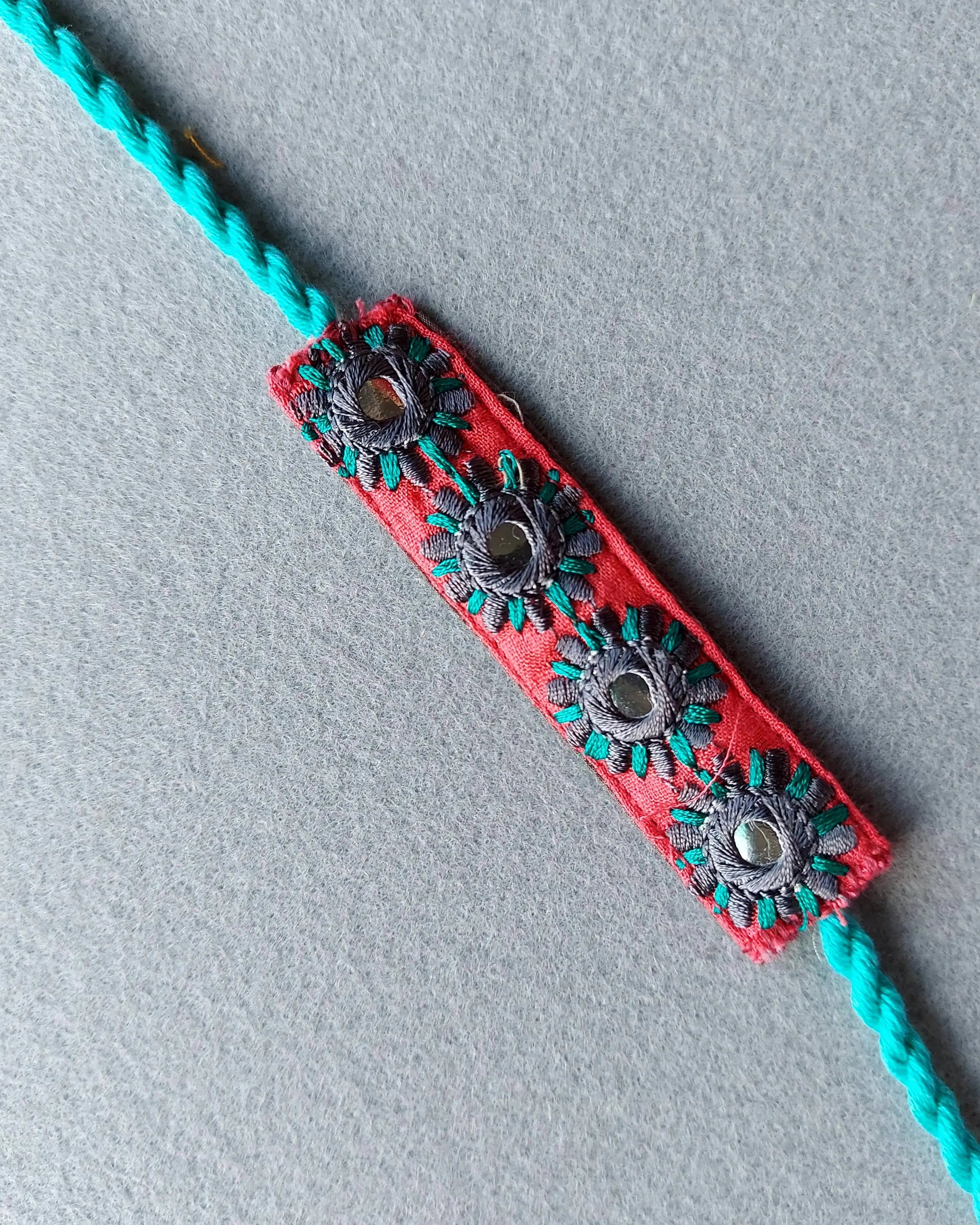 Upcycled Handmade Mirror Rakhi Nimbu Kids