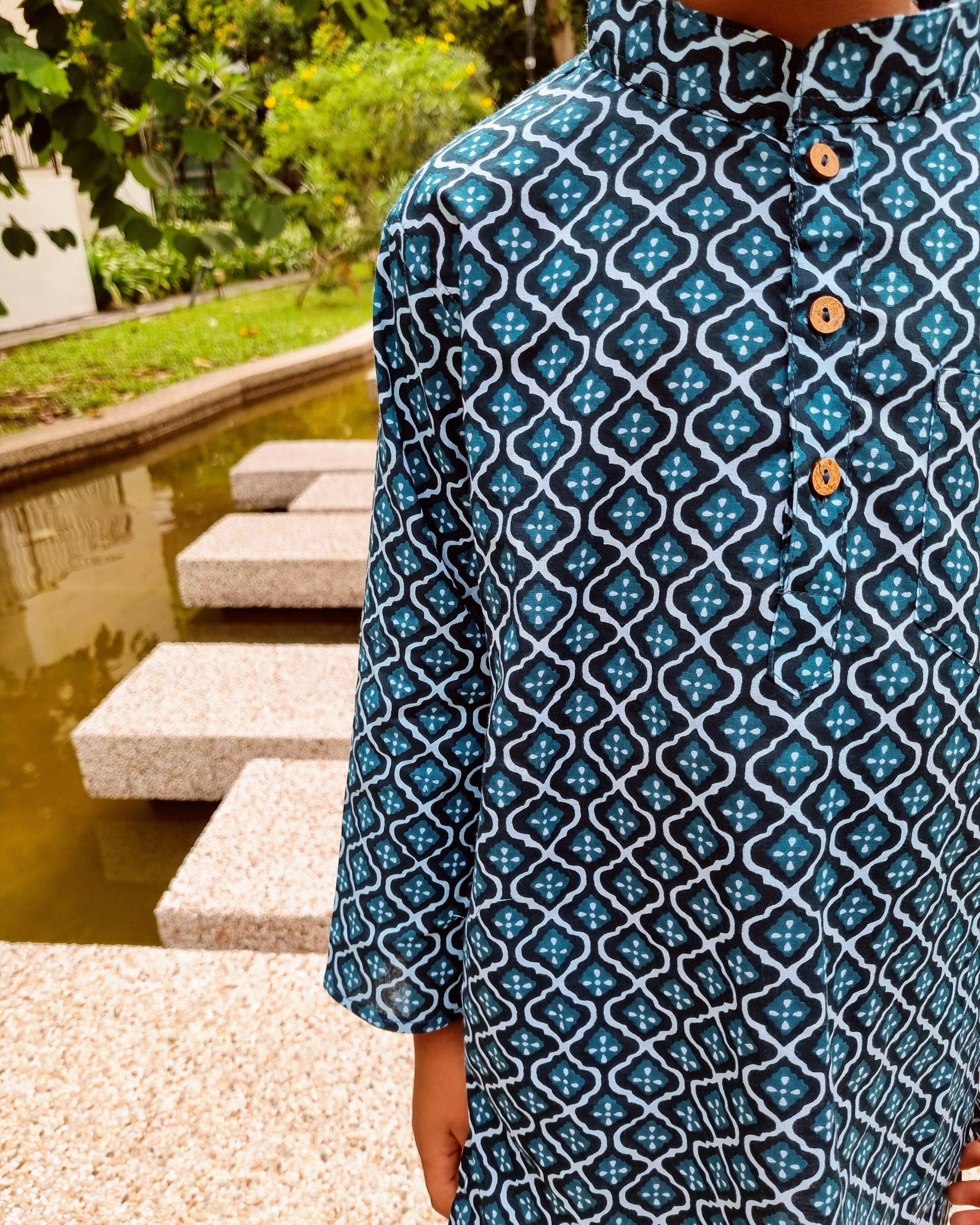 Boys kurta pajama in neel blue
