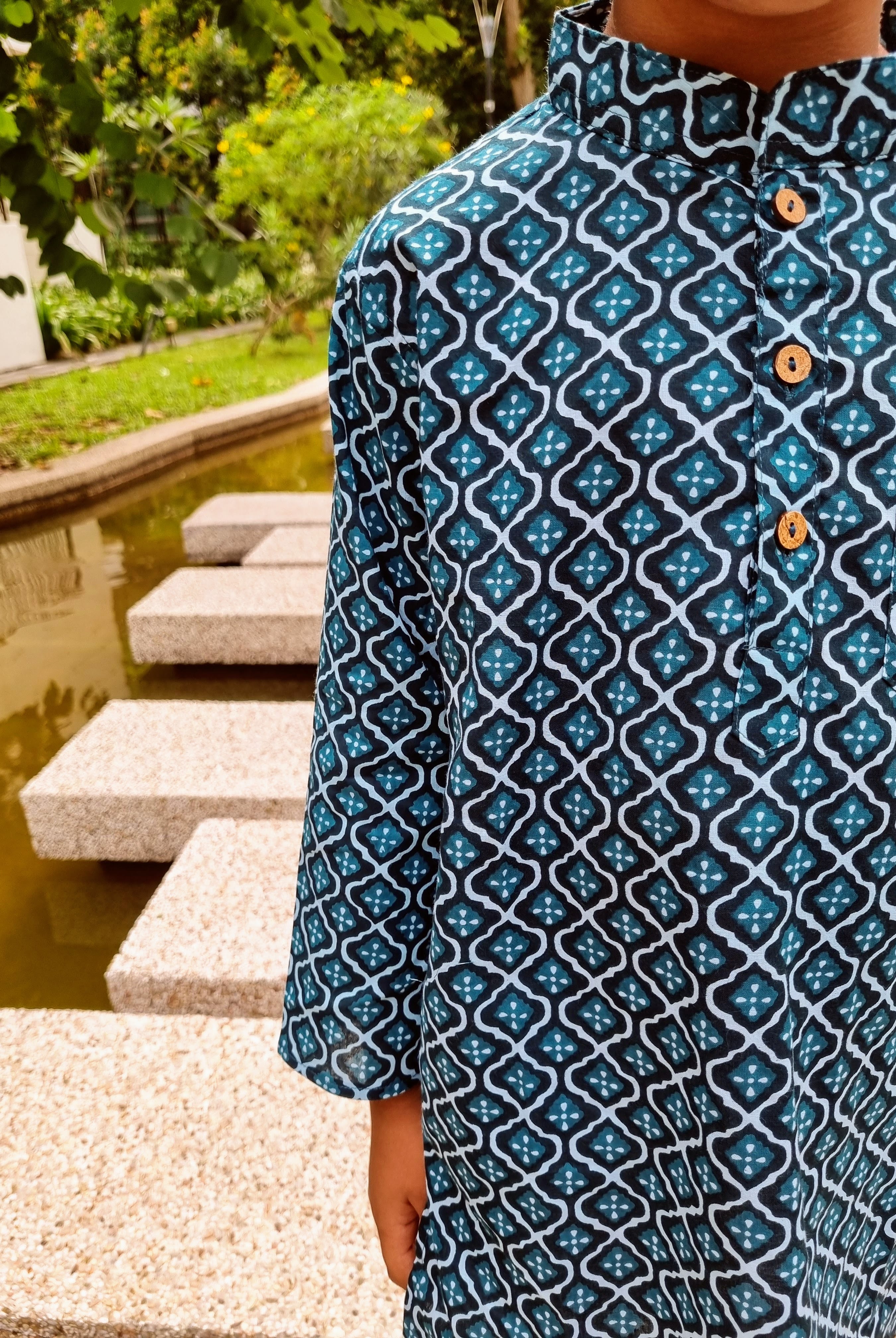 Boys kurta pajama in neel blue