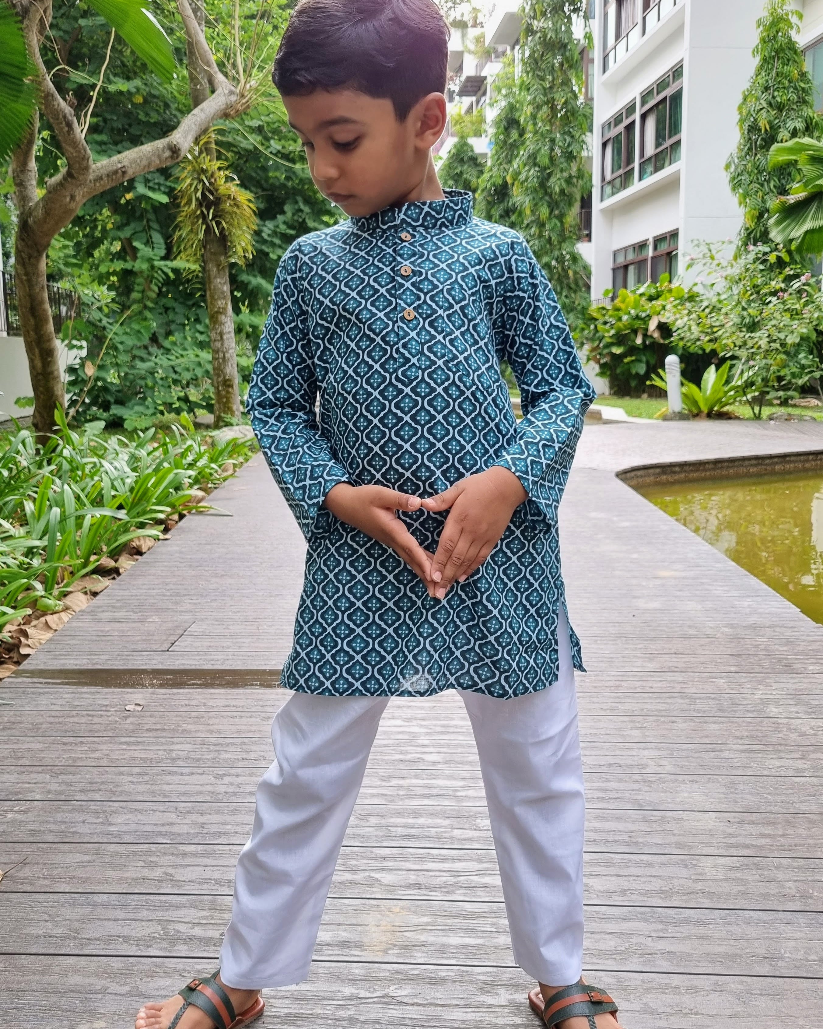 Boys kurta pajama in neel blue