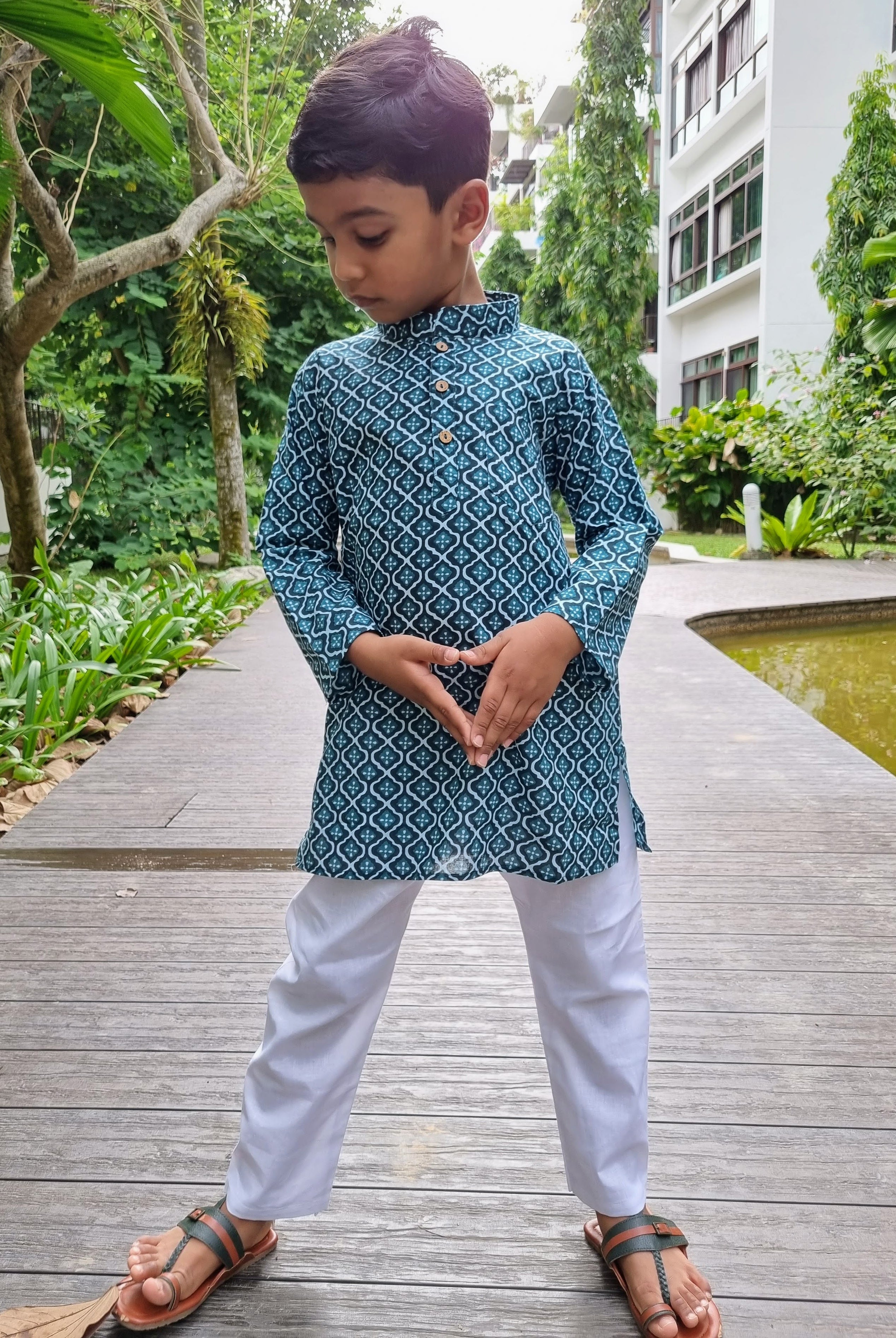Boys kurta pajama in neel blue