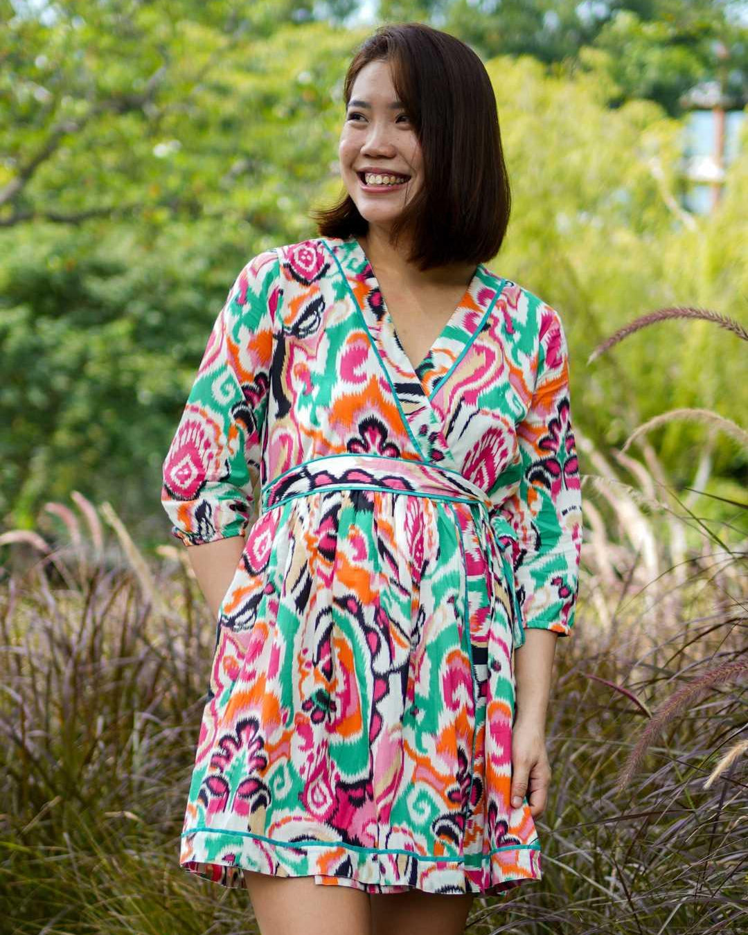 Havana White Rainbow Women Short Dress