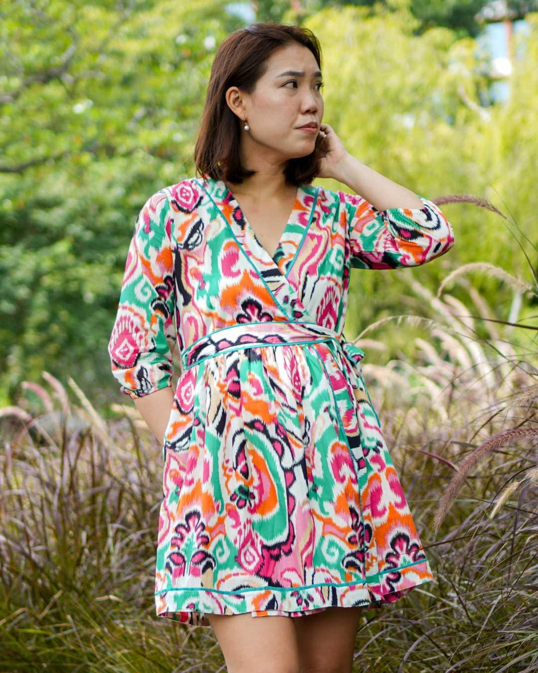 Havana White Rainbow Women Short Dress