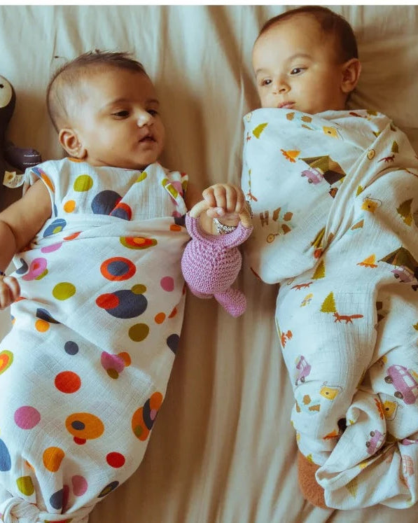 Organic muslin swaddle - Happy Camper
