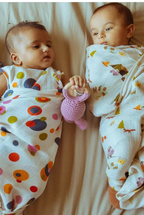 Organic muslin swaddle - Happy Camper