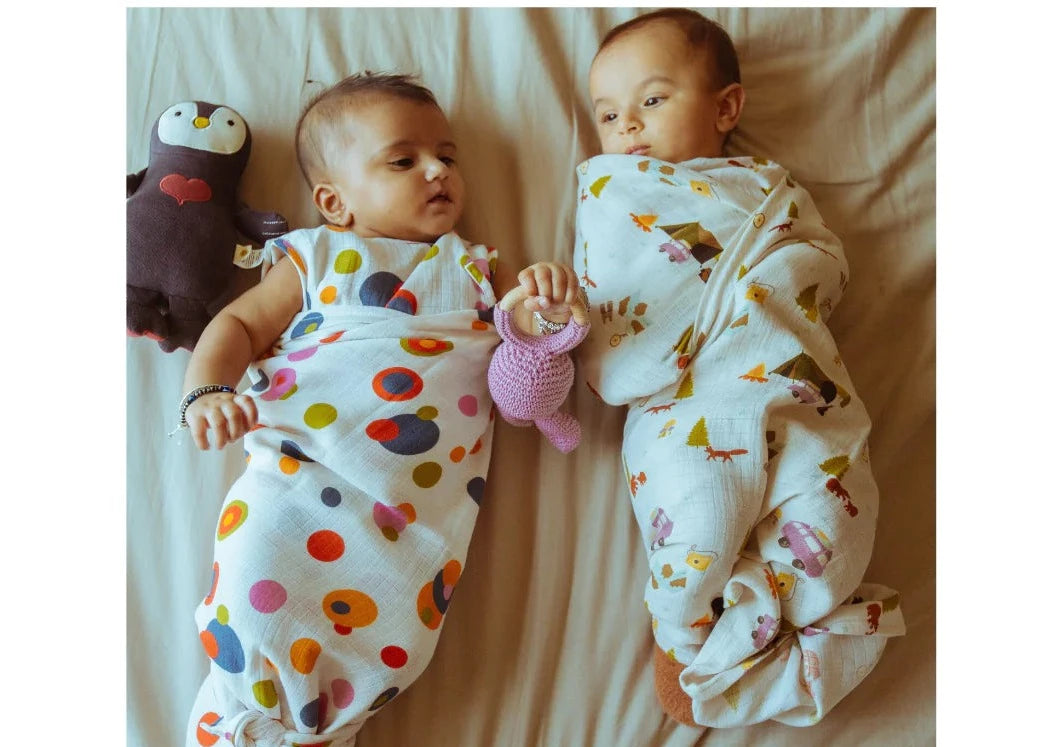 Organic muslin swaddle - Happy Camper