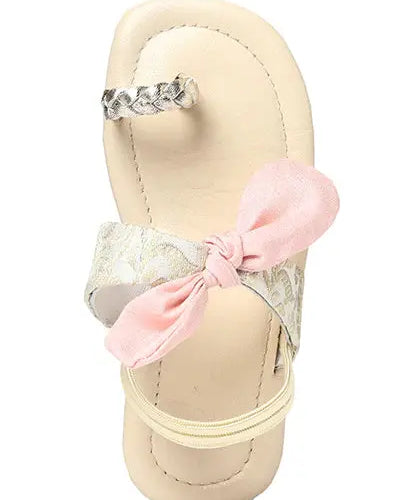 Brocade Pink Sash Girls' Sandals Pretty Random Design