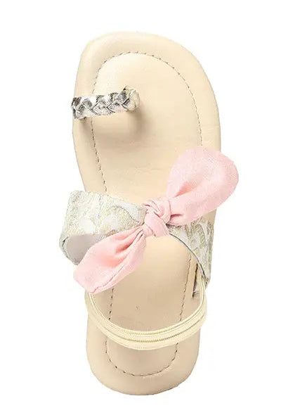 Brocade Pink Sash Girls' Sandals Pretty Random Design