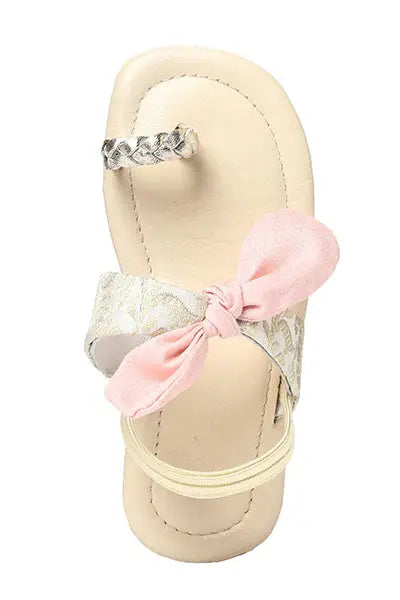 Brocade Pink Sash Girls' Sandals Pretty Random Design