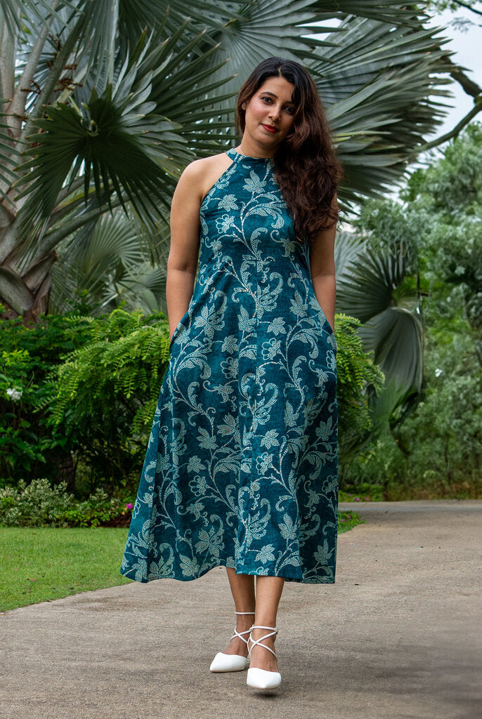 Alia Women's Halter Dress in Muslin Cotton 1