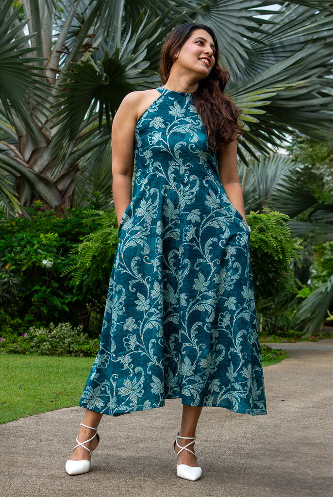 Alia Women's Halter Dress in Muslin Cotton 3