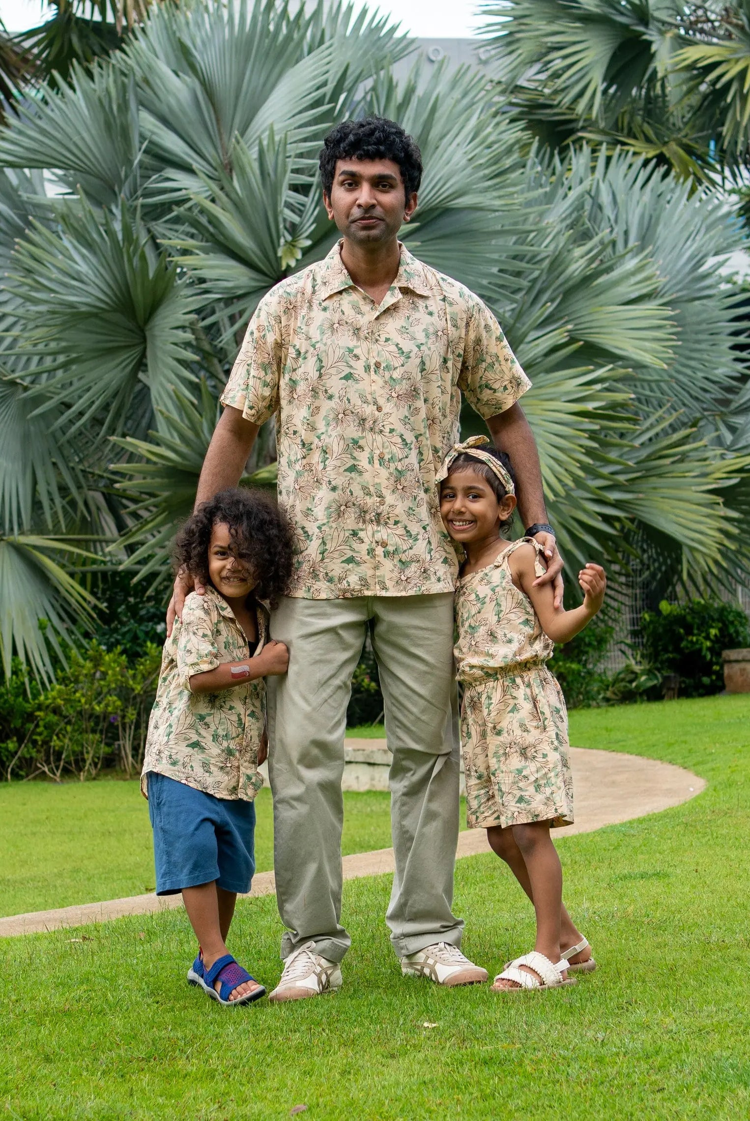 Bali Green Girls Cotton Playsuit Nimbu