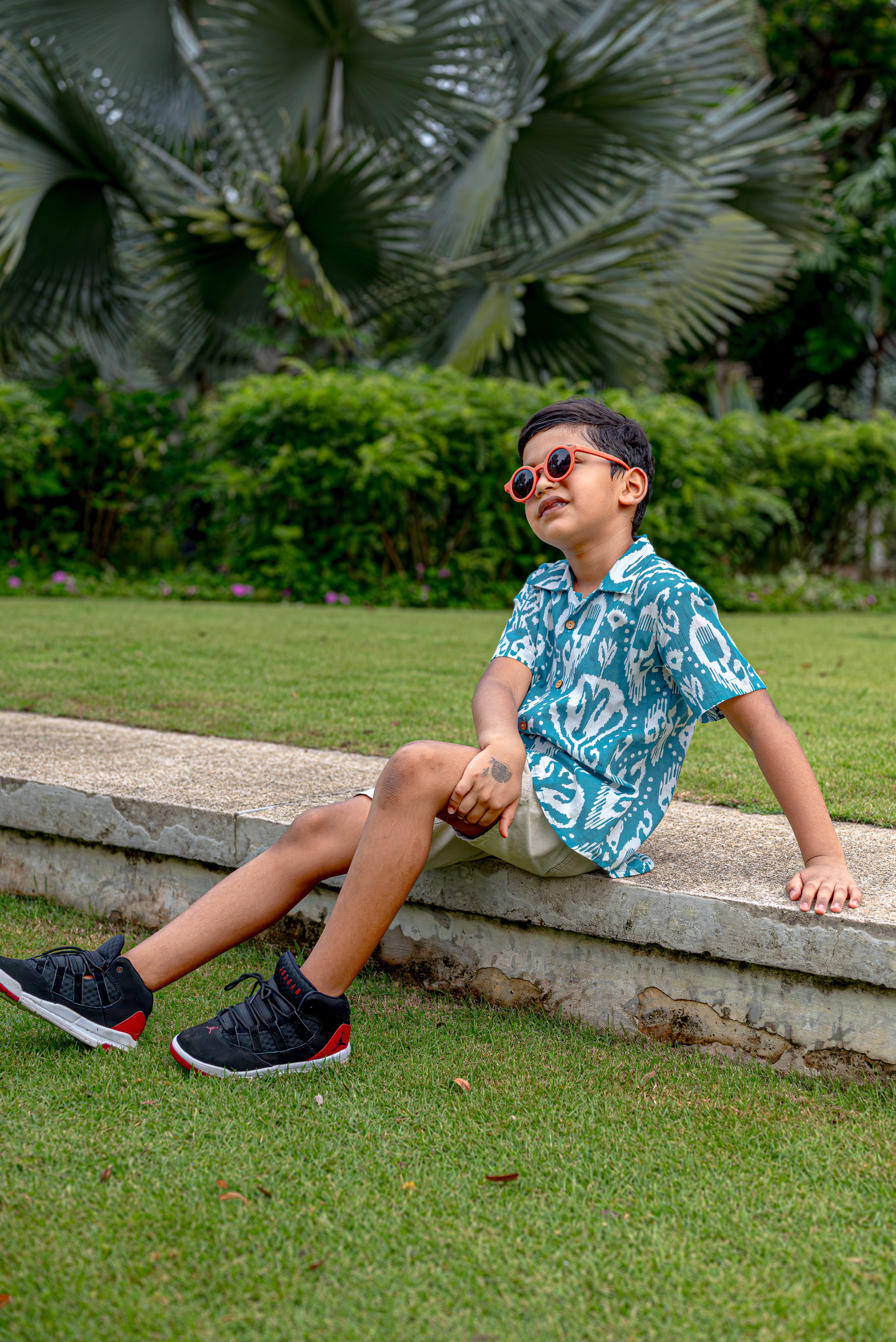 Ankara_Blue_Unisex_Cotton_Shirt_in_Hawaiian_Collar_5