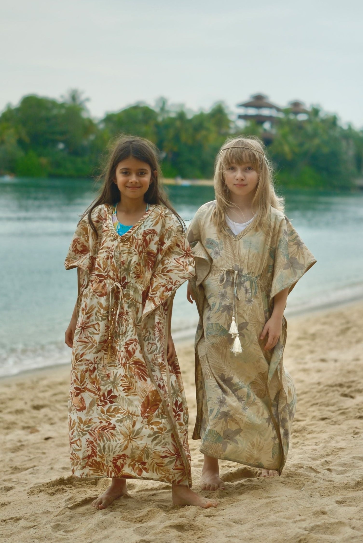 Arya long kaftan dress for Hari Raya, weekend party, festive for girls