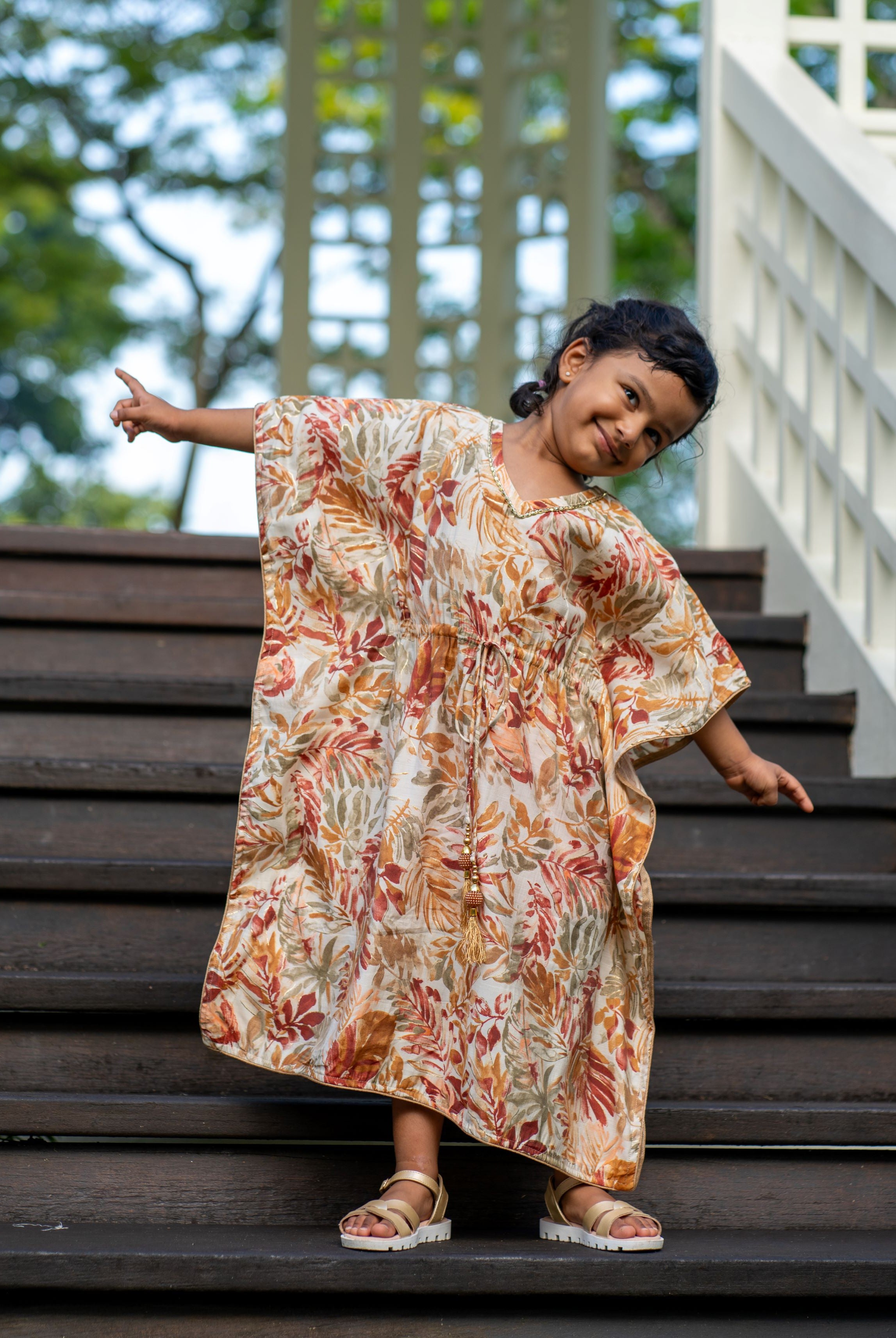 Arya long kaftan dress for Hari Raya, weekend party, festive for girls