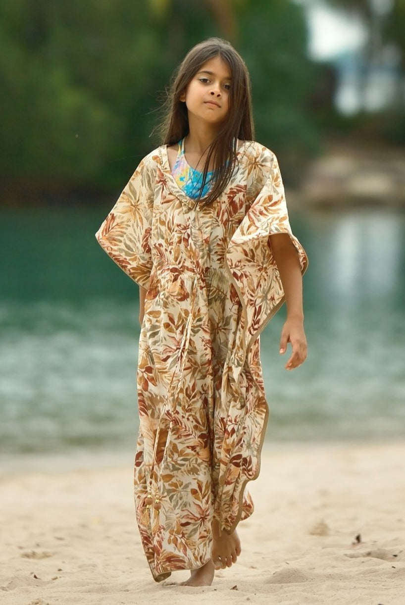 Arya long kaftan dress for Hari Raya, weekend party, festive for girls