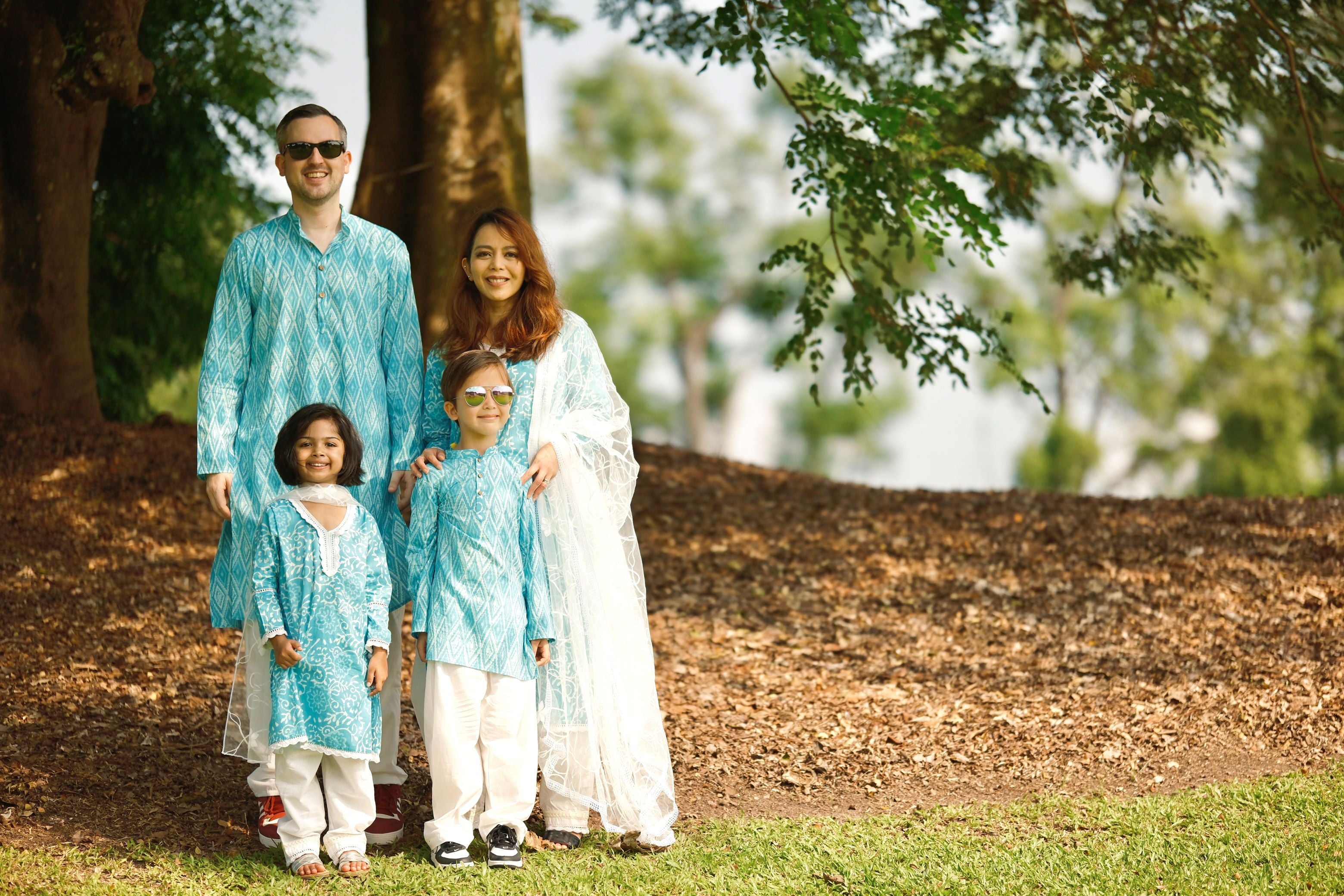 'Meher' Boys Blue Kurta Pajama Set in Soft Cotton