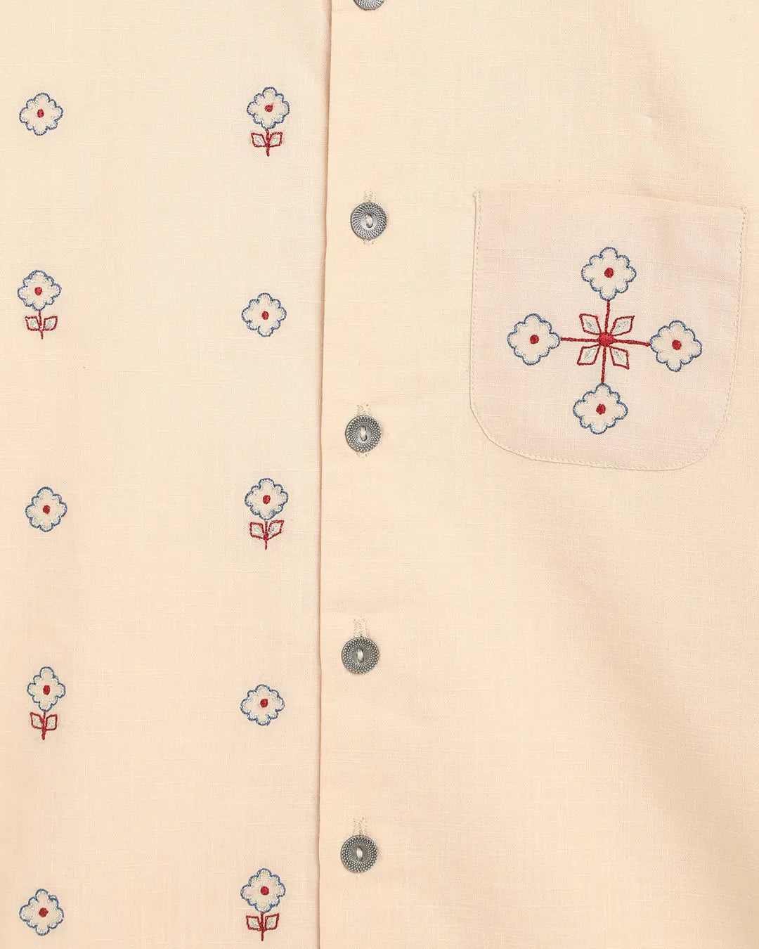 Boys Blue Embroidered Buti Dhoti Set Tiber Taber