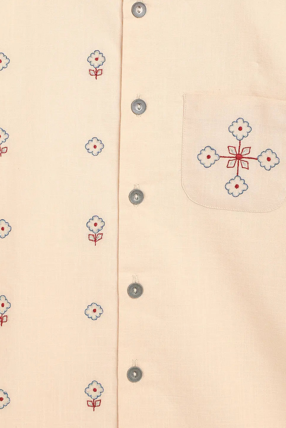 Boys Blue Embroidered Buti Dhoti Set Tiber Taber