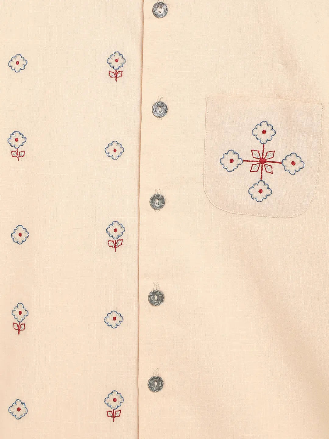 Boys Blue Embroidered Buti Dhoti Set Tiber Taber