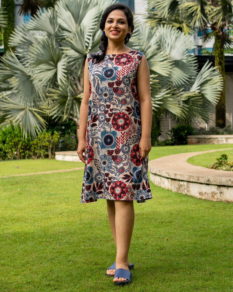 Cambodia Women's A Line Dress with Pockets 1