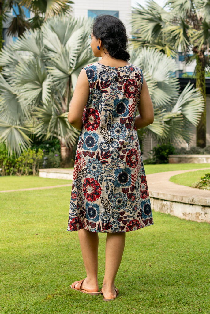 Cambodia Women's A Line Dress with Pockets 4