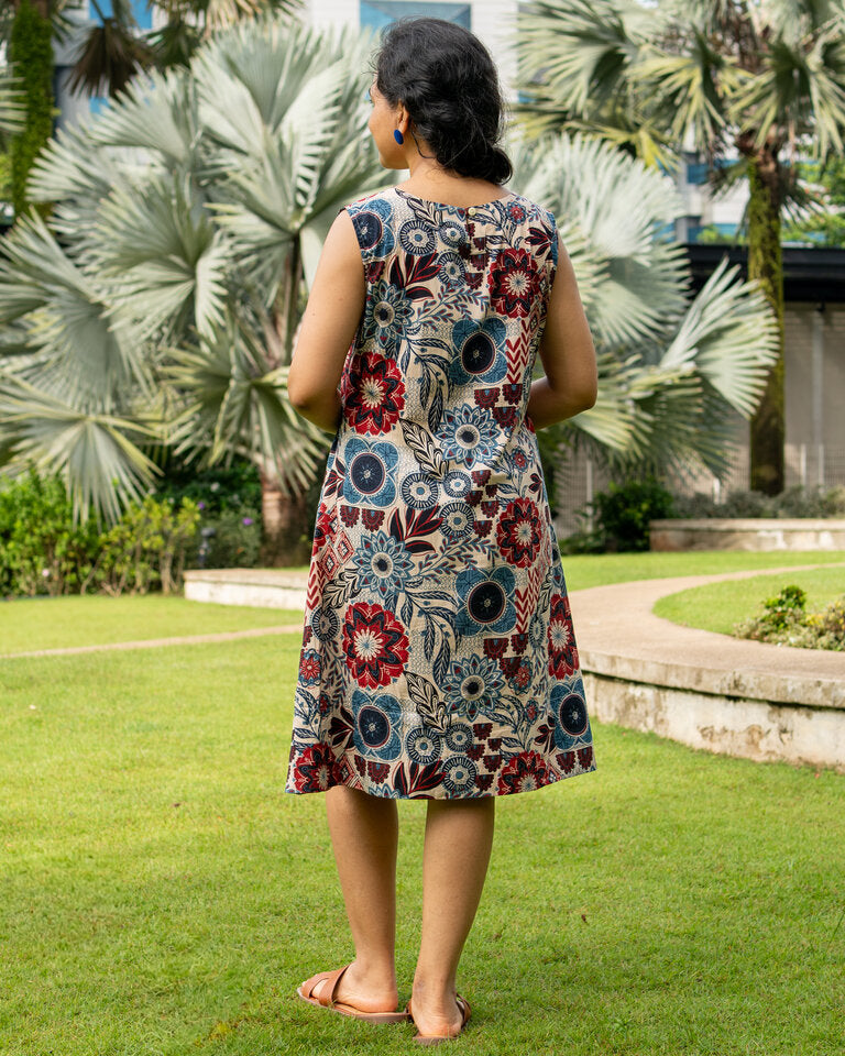 Cambodia Women's A Line Dress with Pockets 4