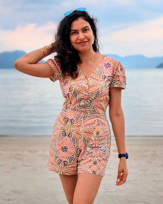 Candy Kiss Women's Playsuit in Cotton Nimbu