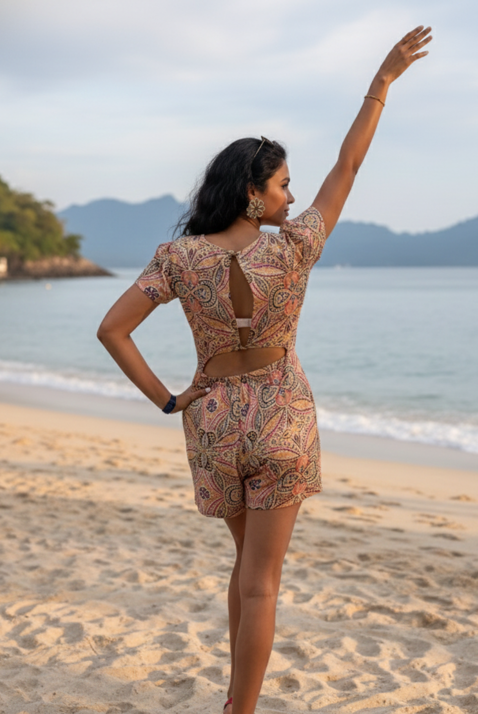 Candy Kiss Women's Playsuit in Cotton Nimbu