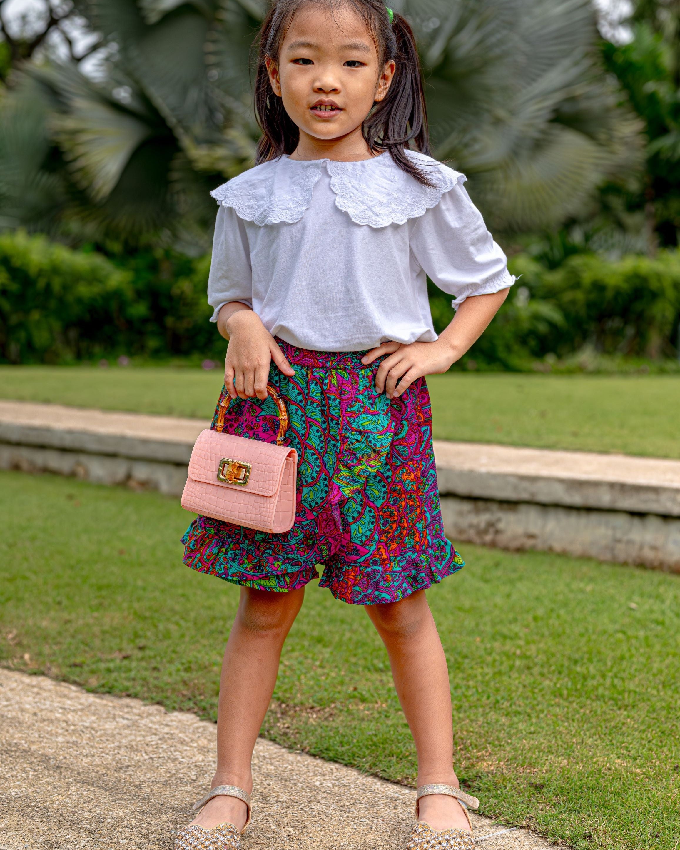 Peru Girls Cotton Skorts - Nimbu Kids