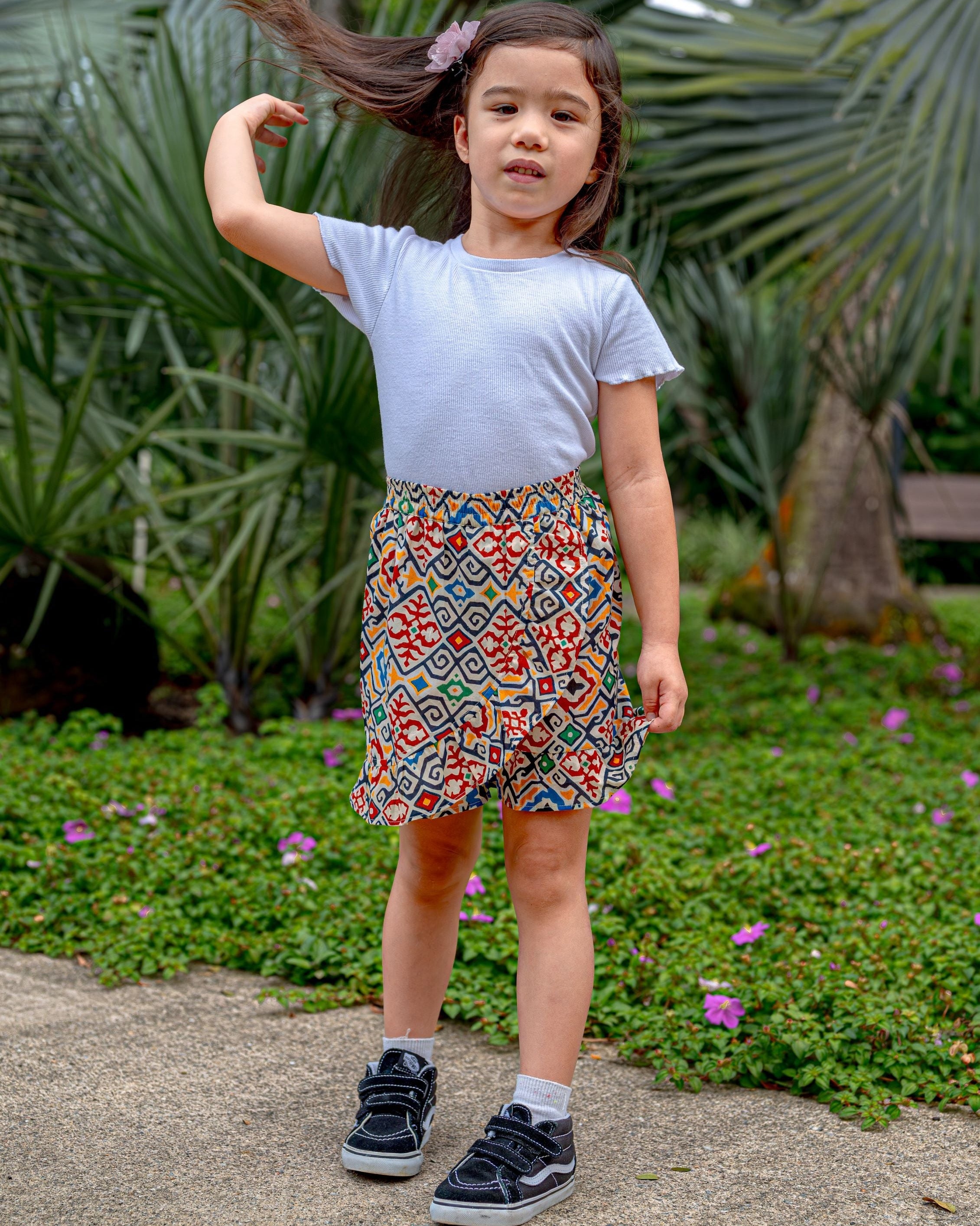 Spain Girls Cotton Skorts - Nimbu Kids