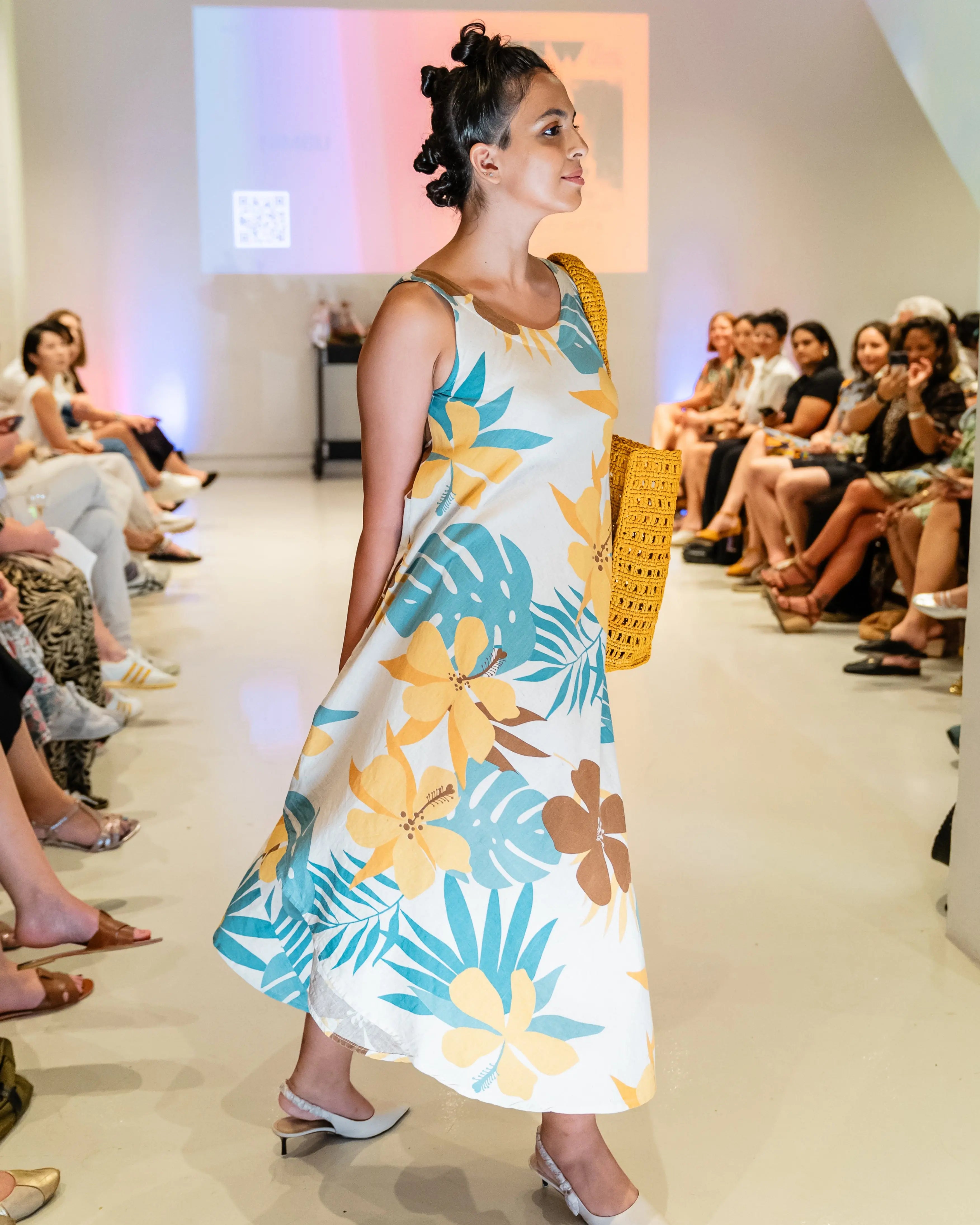 Valeria Beige Women's U Cut Dress in Flex Cotton Free Size Nimbu