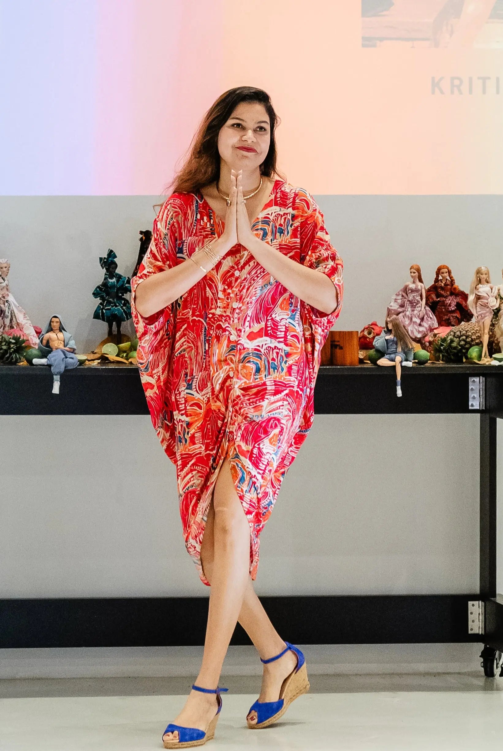 Mira Women's Pink Flowy Shirt Dress in Cotton Nimbu