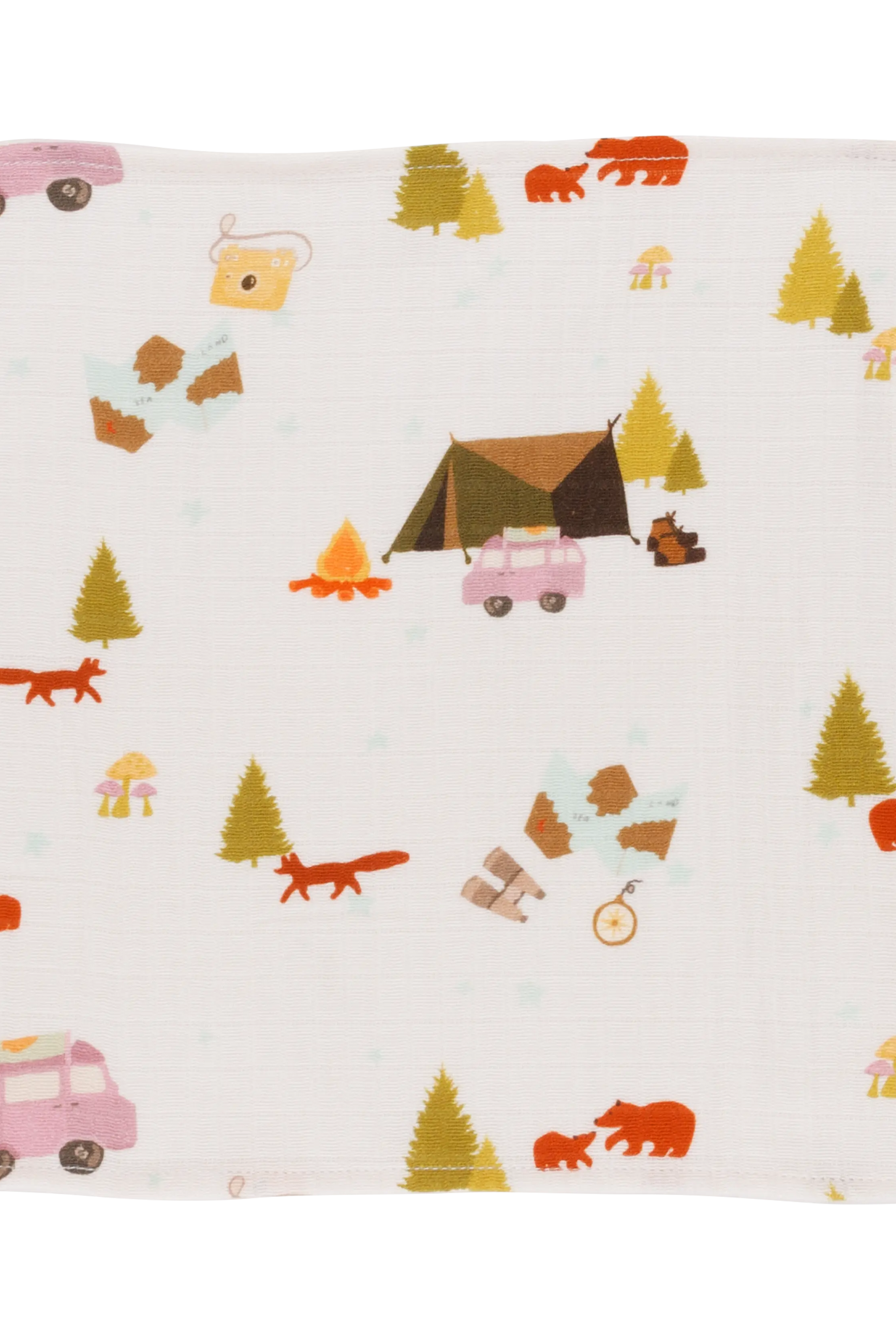 Organic Muslin Face Napkin - Happy camper, Set of 2 Dulaar