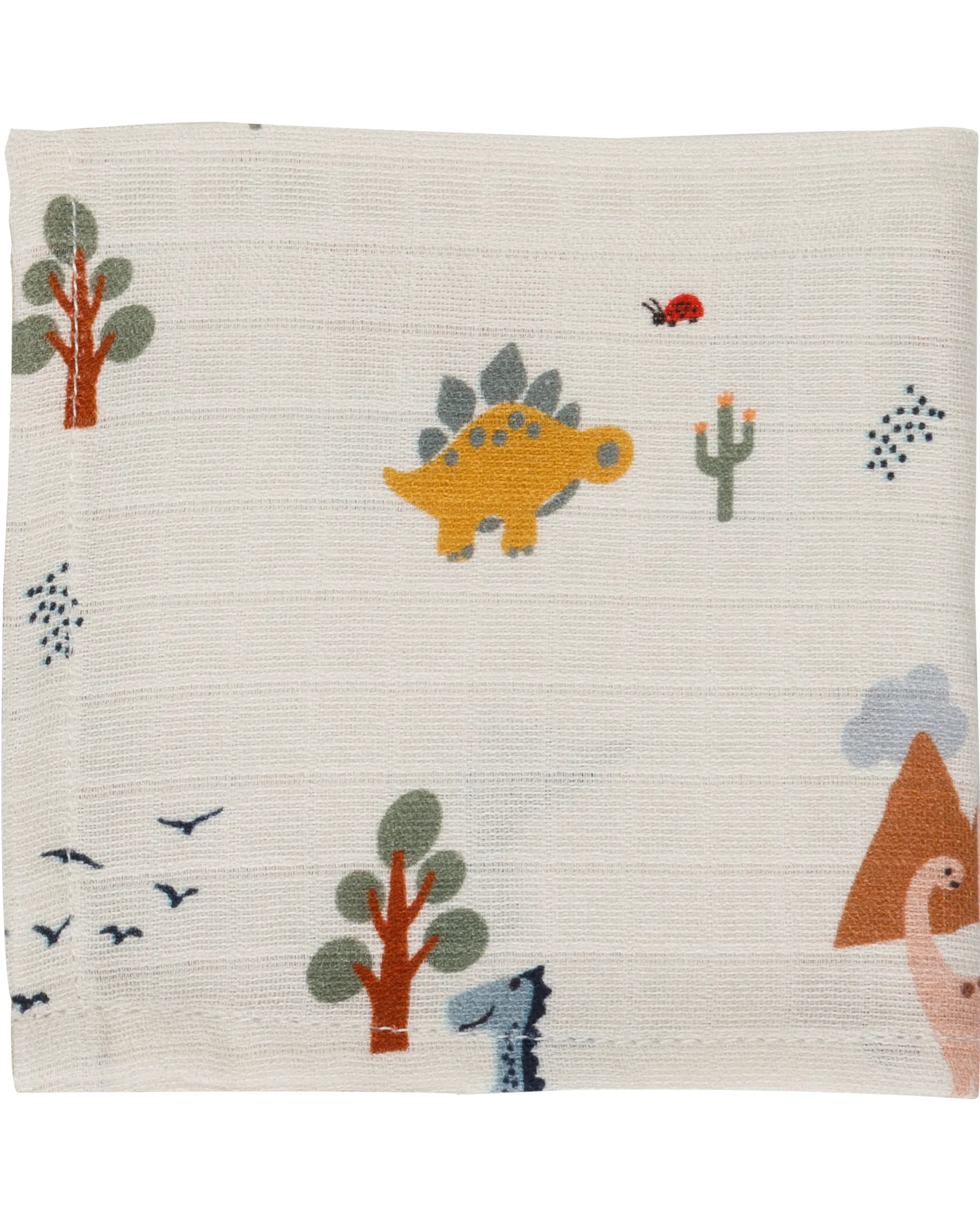 Organic Muslin Face Napkin - A Day With Dinos, Set of 2 Dulaar