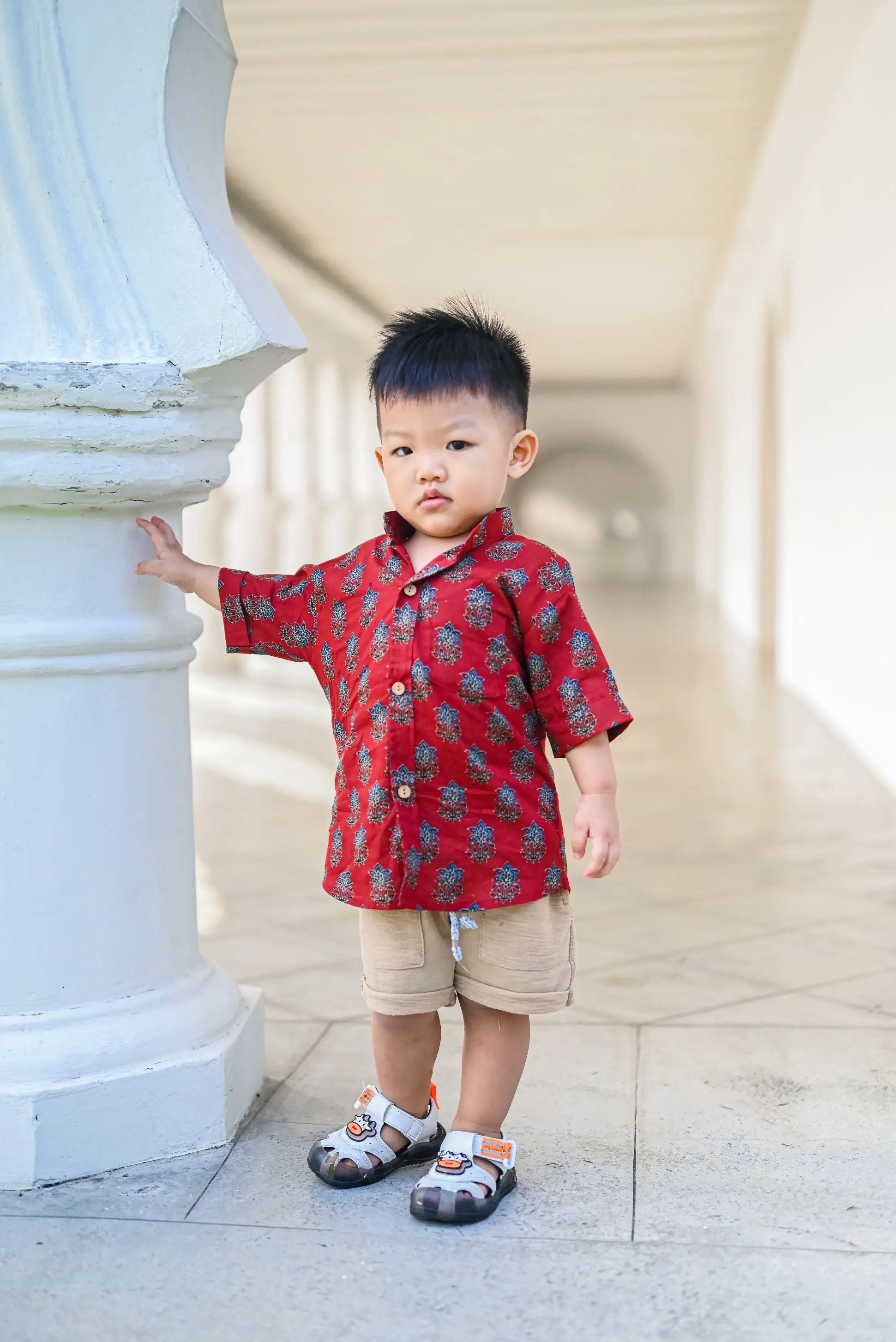 Royal Maroon Floral Unisex Shirt Nimbu