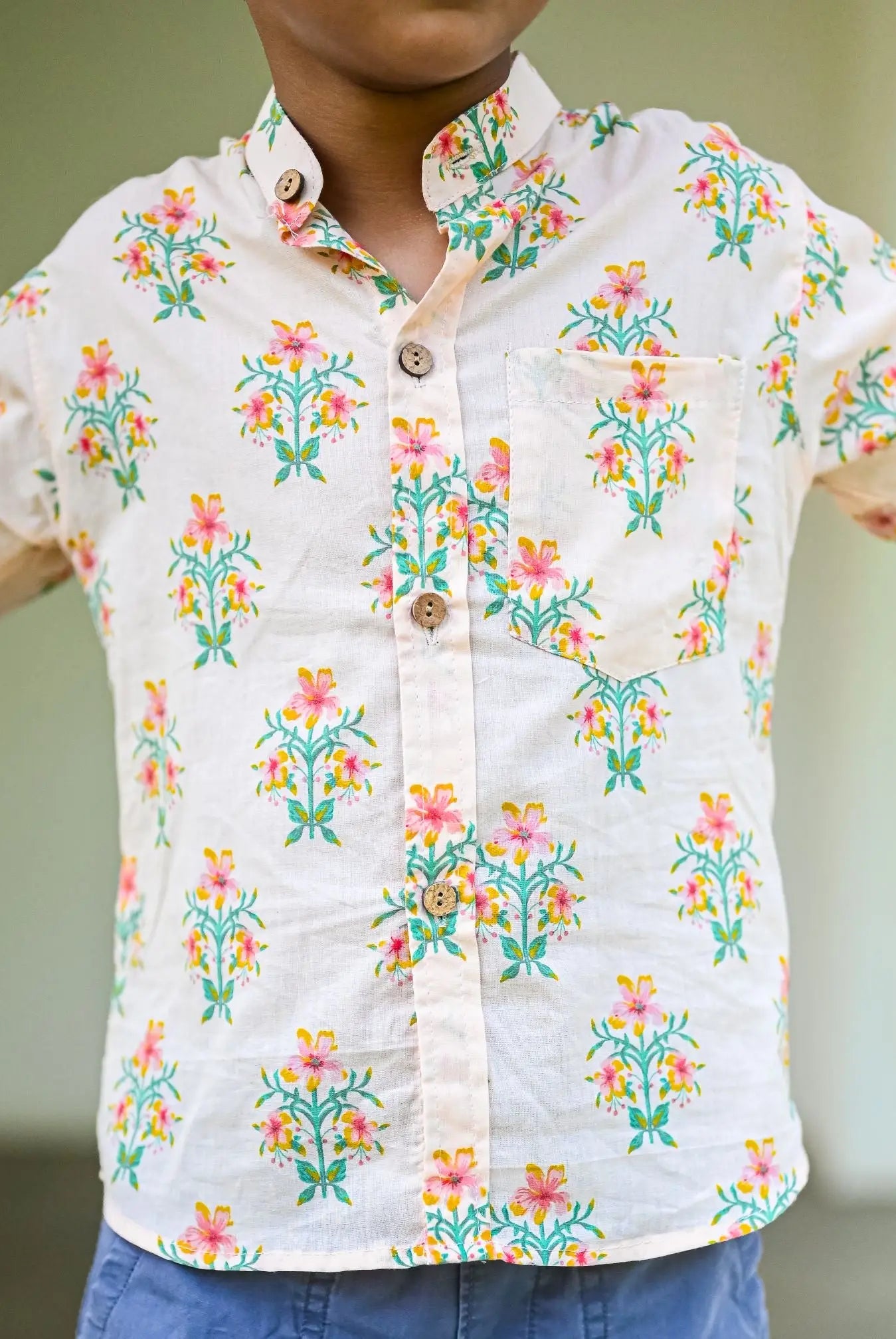 Breeze Peach Floral Unisex Shirt Nimbu