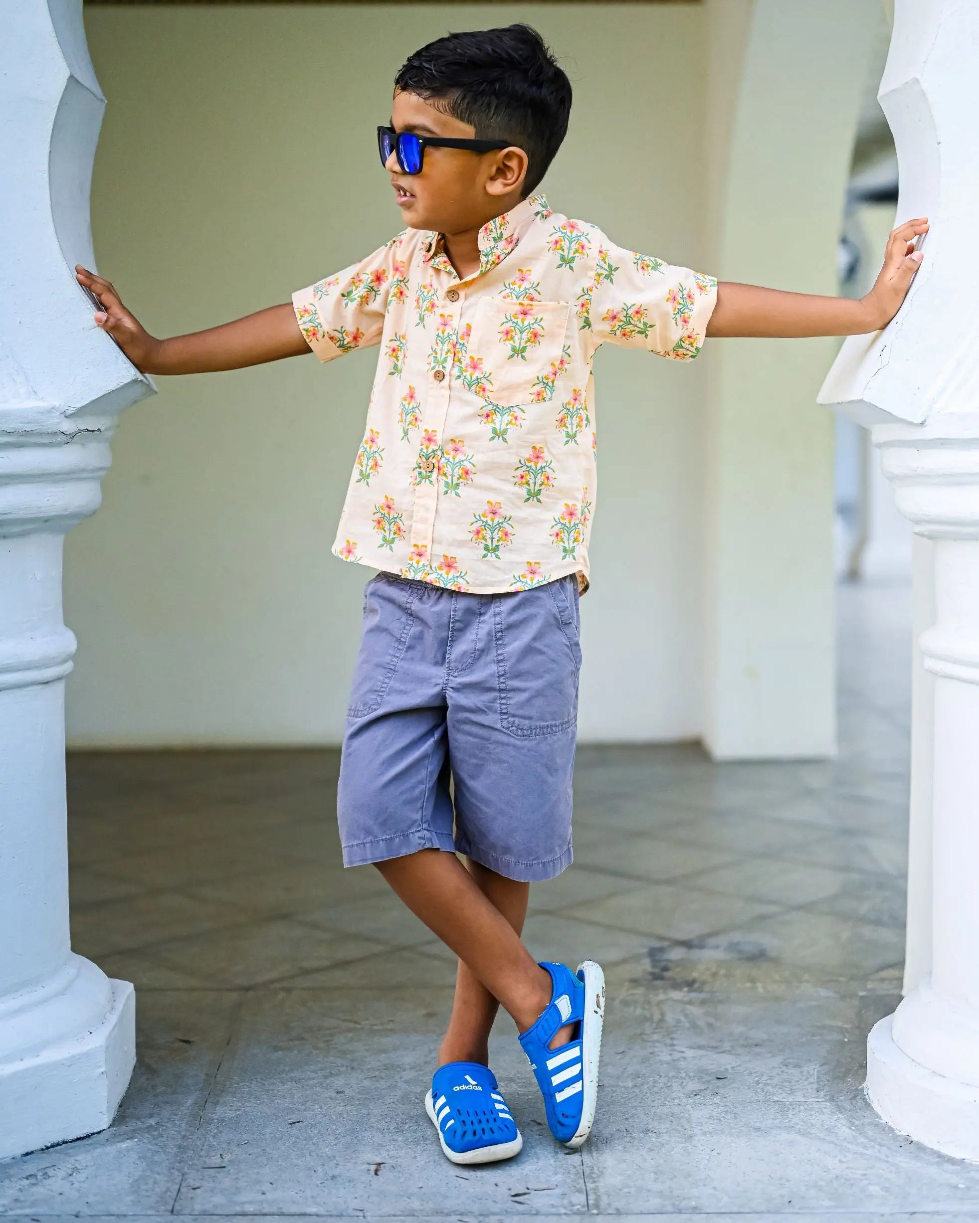 Breeze Peach Floral Unisex Shirt Nimbu