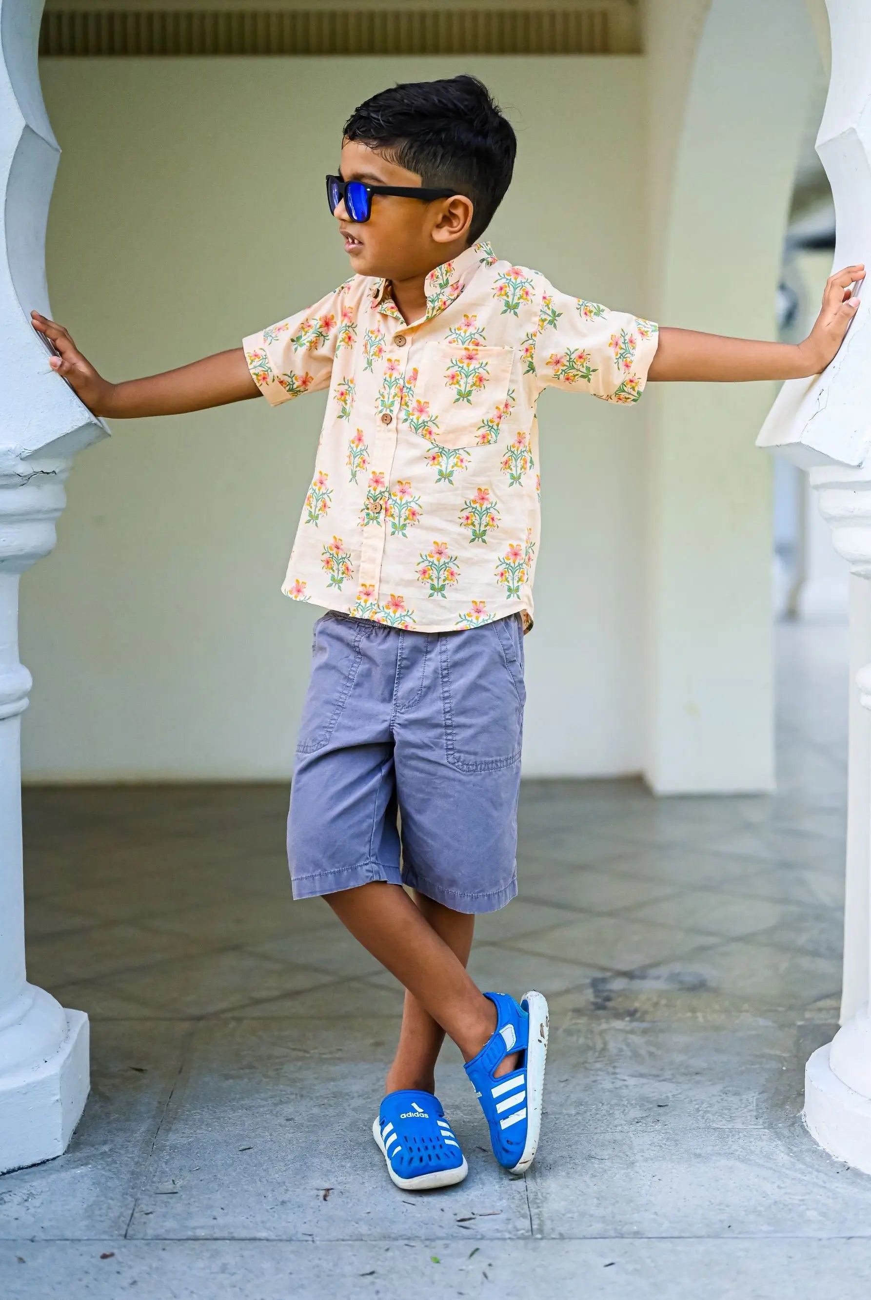 Breeze Peach Floral Unisex Shirt Nimbu