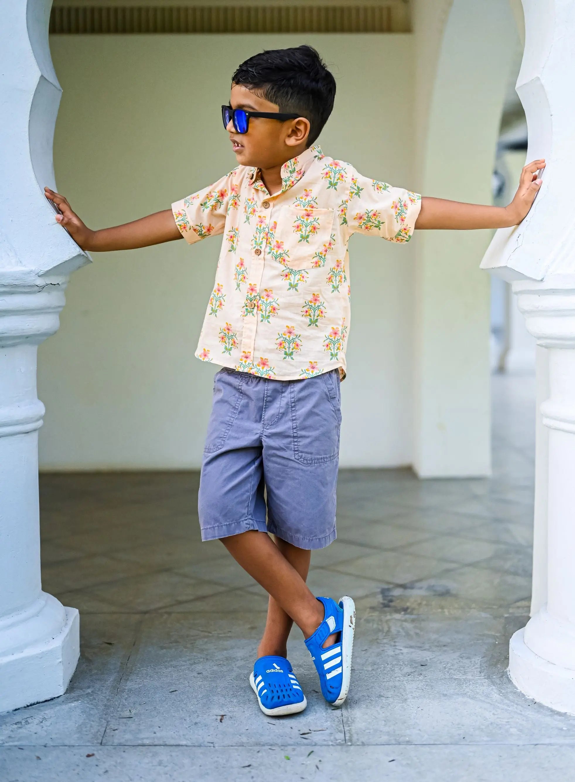 Breeze Peach Floral Unisex Shirt Nimbu