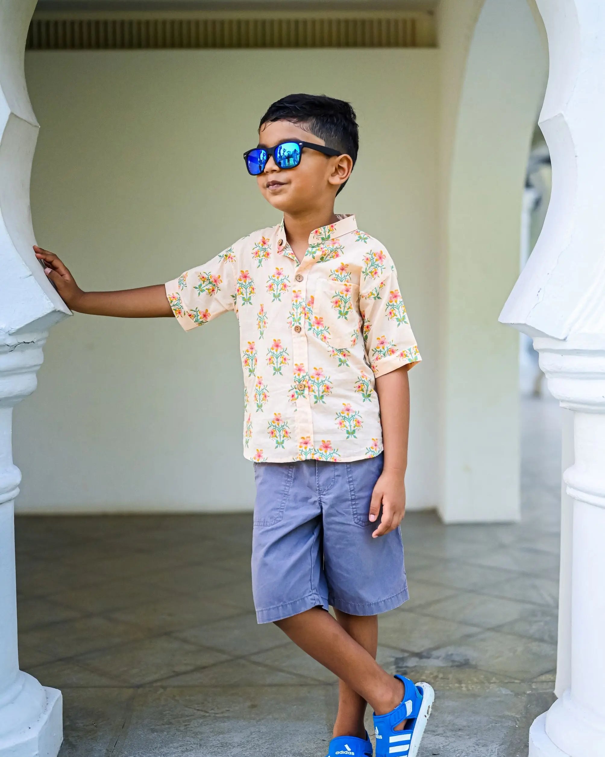 Breeze Peach Floral Unisex Shirt Nimbu