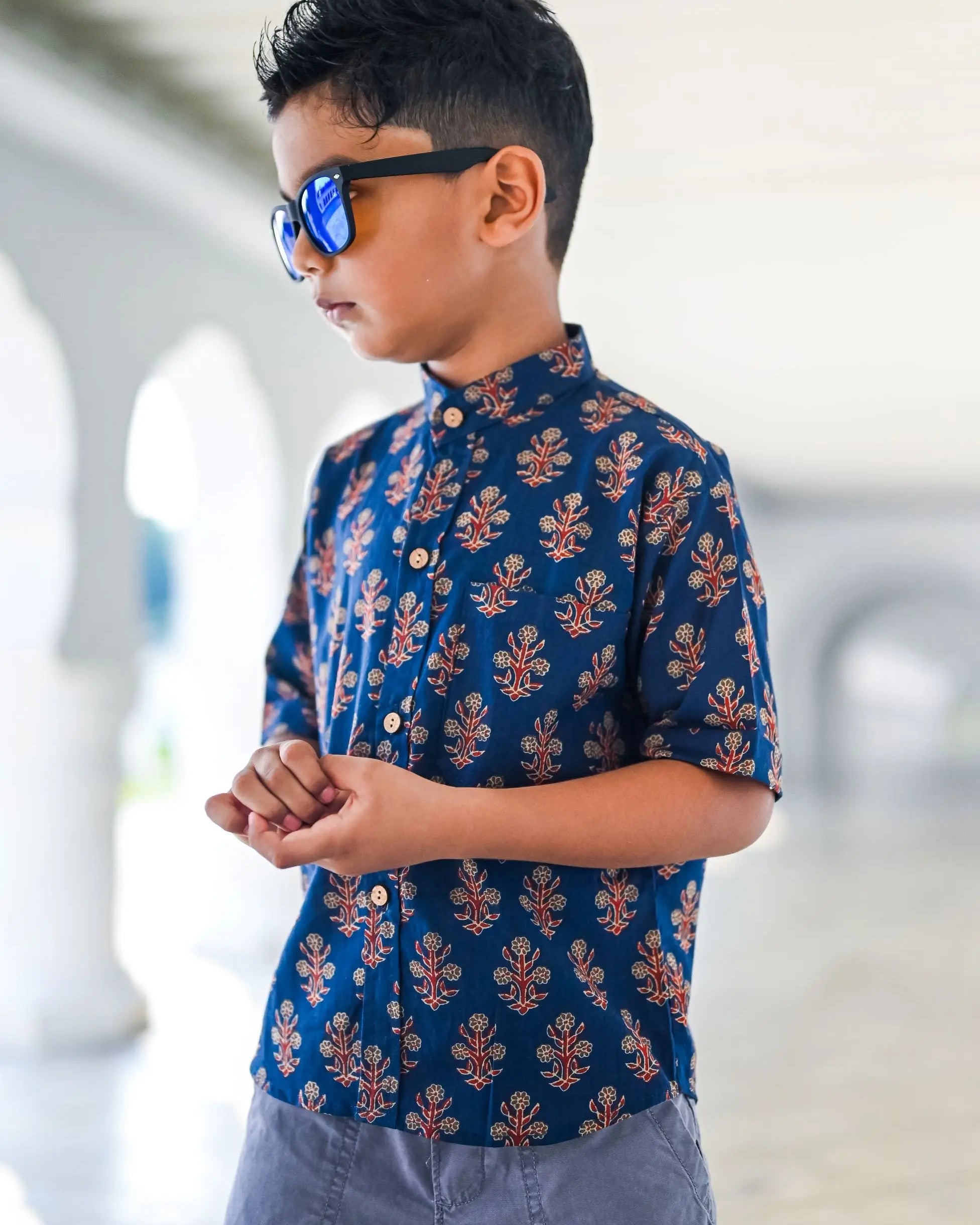 Twilight Blue Floral Unisex Shirt Nimbu