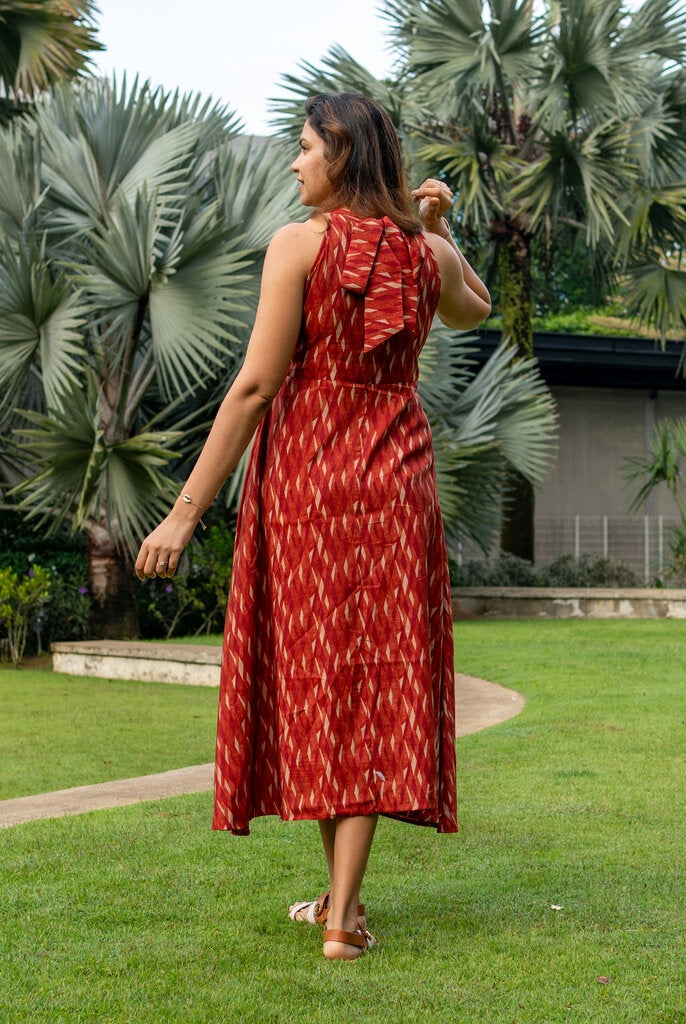 Élan Women's Halter Dress in Muslin Cotton