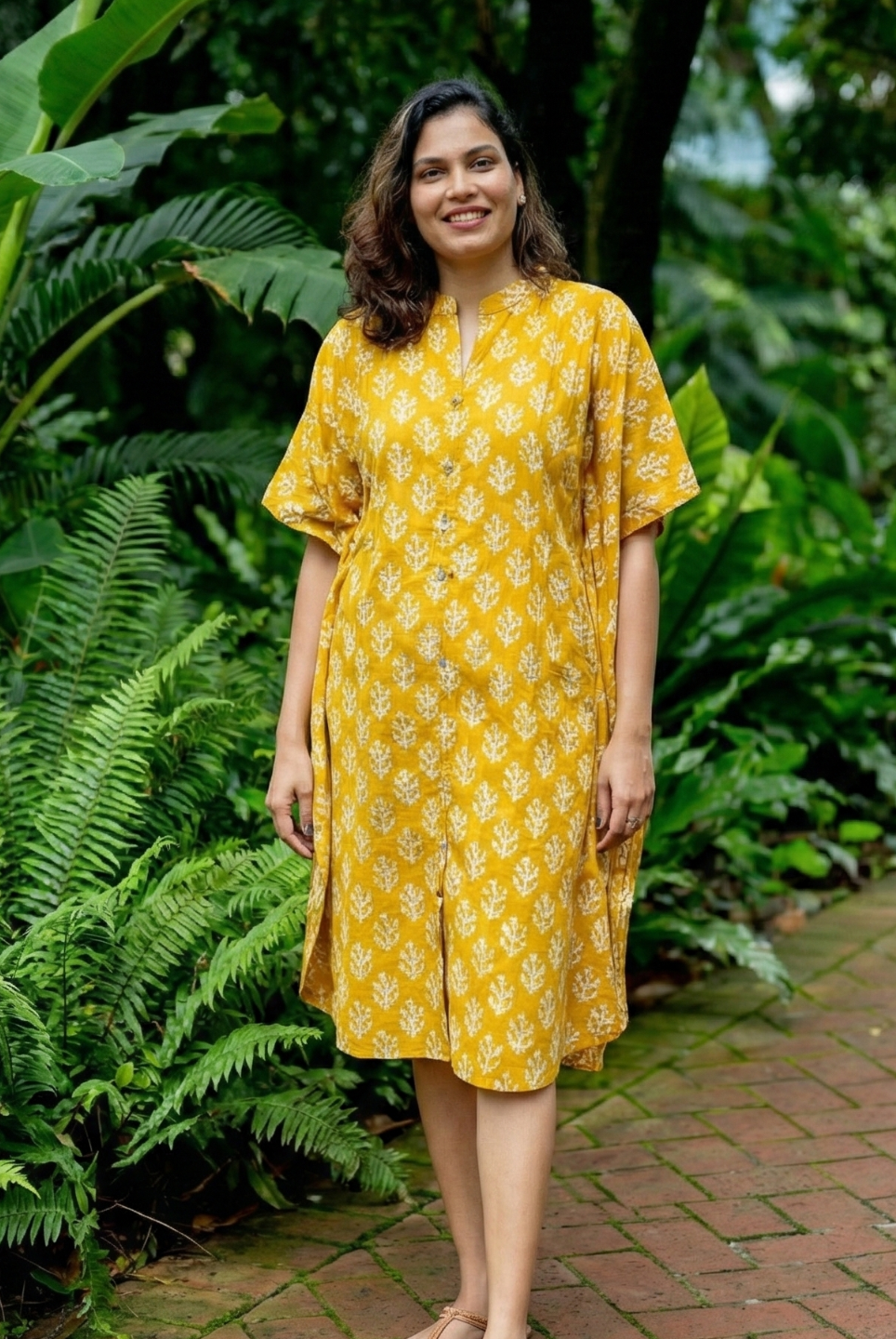Ella Women's Kaftan Dress Free Size Nimbu