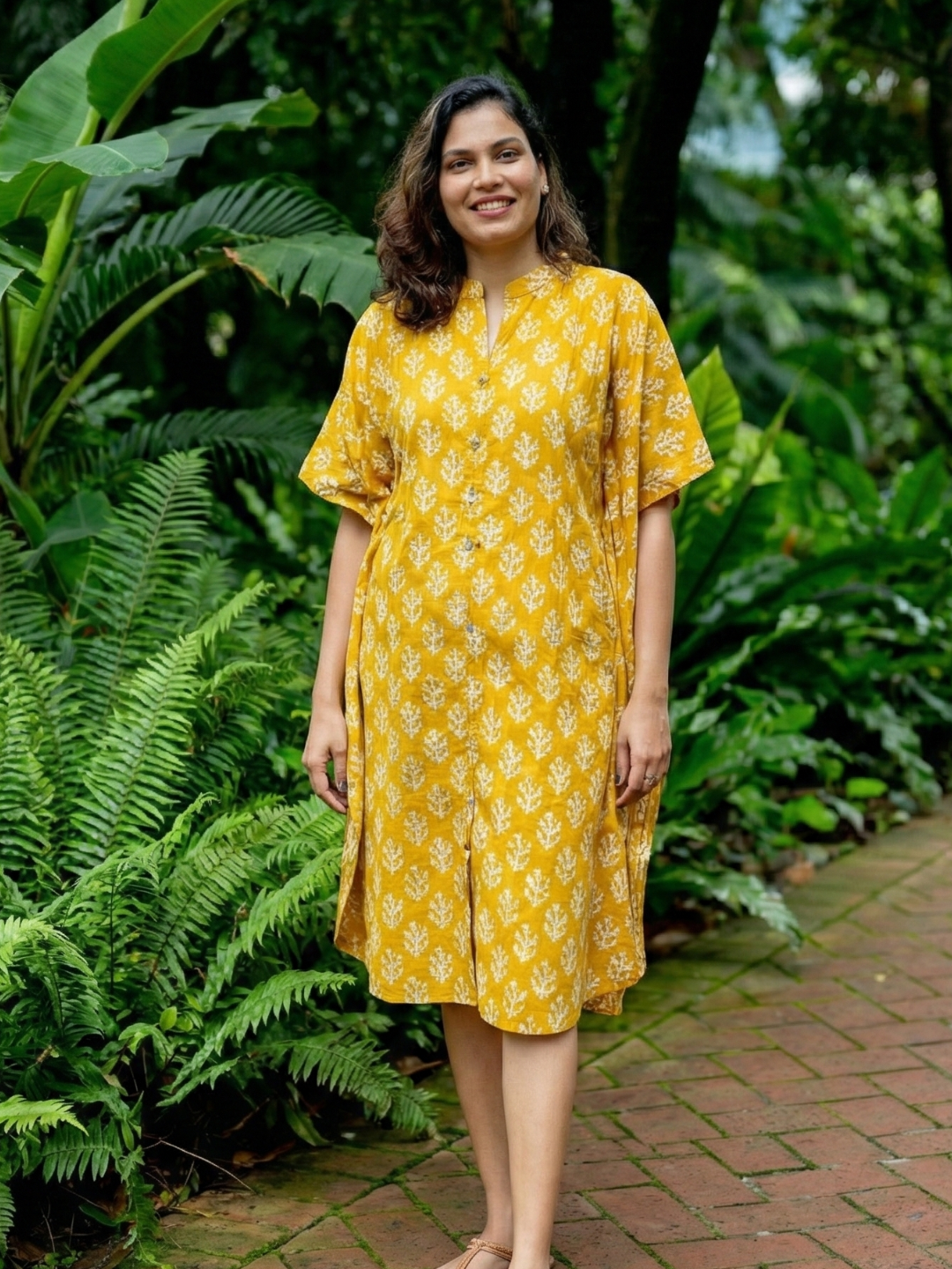 Ella Women's Kaftan Dress Free Size Nimbu