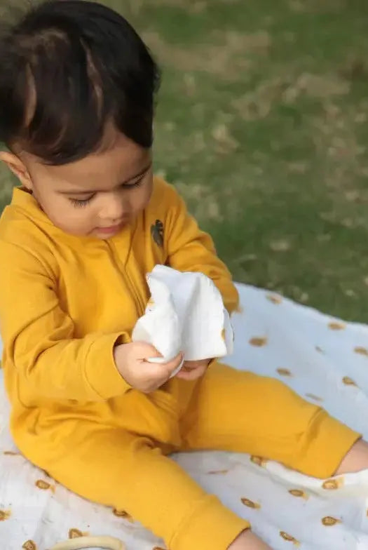 Organic Muslin Face Napkin - Happy camper, Set of 2 Dulaar