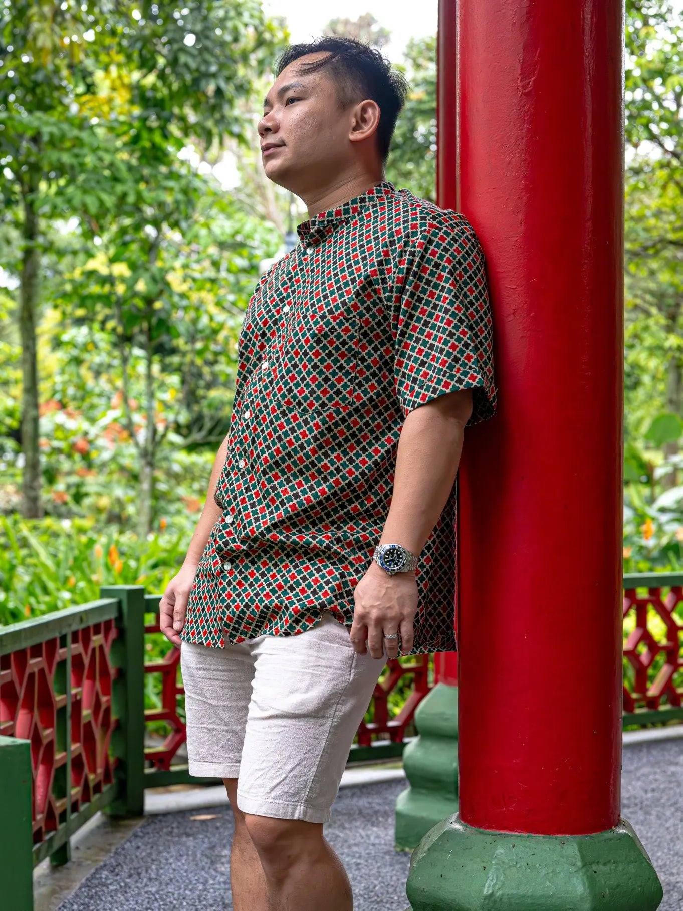 Gingham Adults Unisex Cotton Shirt in Checkered Green Nimbu