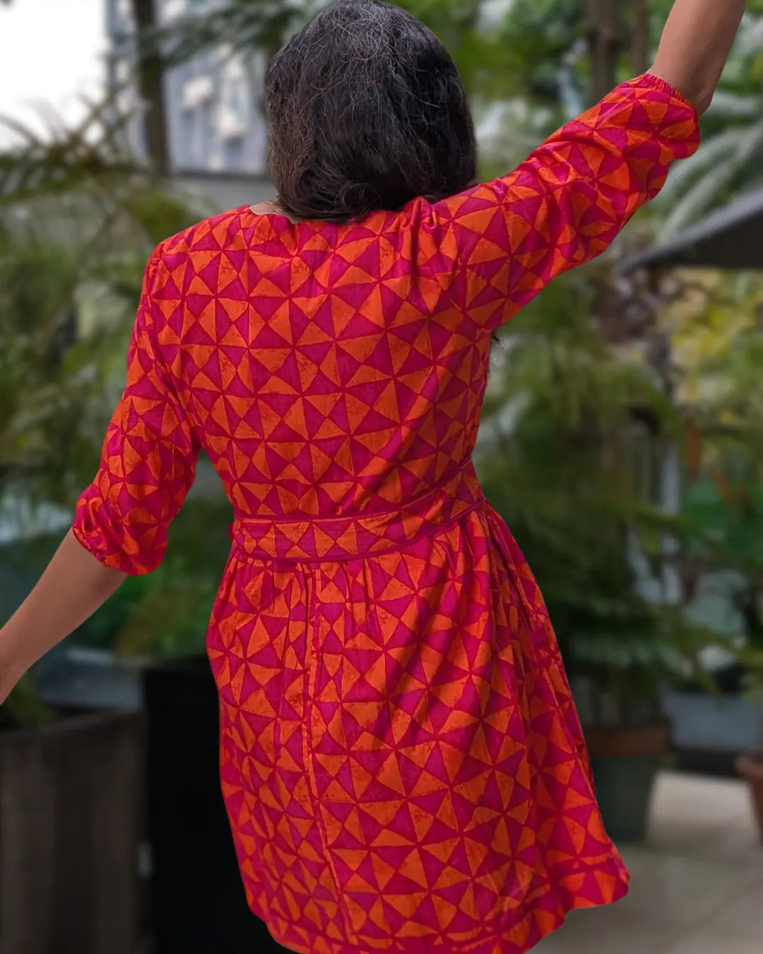 Havana Tango Sorbet Women Short Dress in Cotton Nimbu