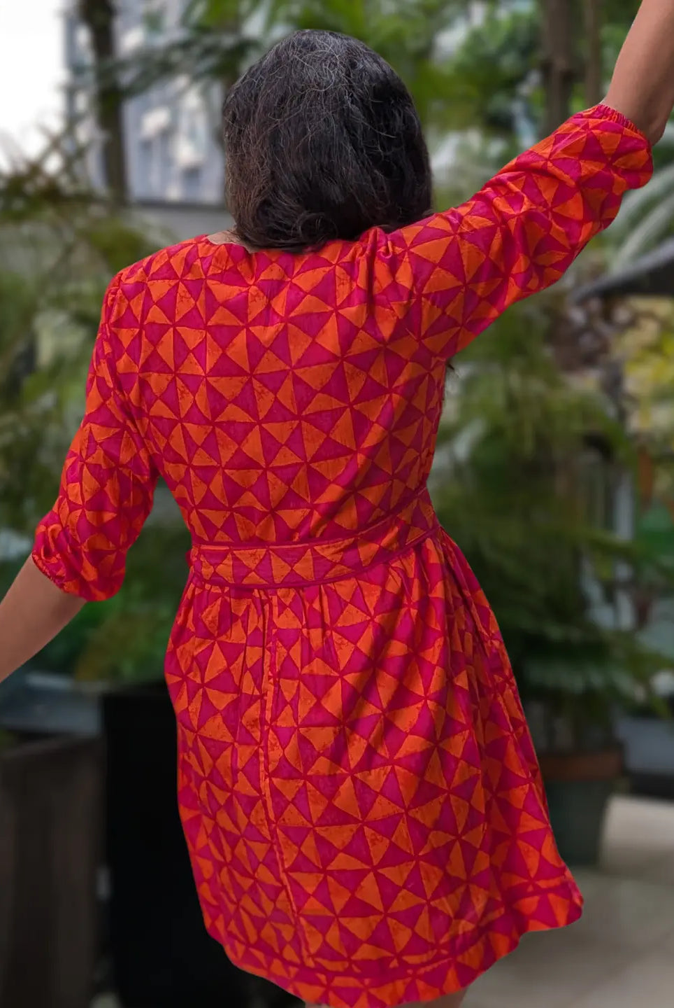 Havana Tango Sorbet Women Short Dress in Cotton Nimbu